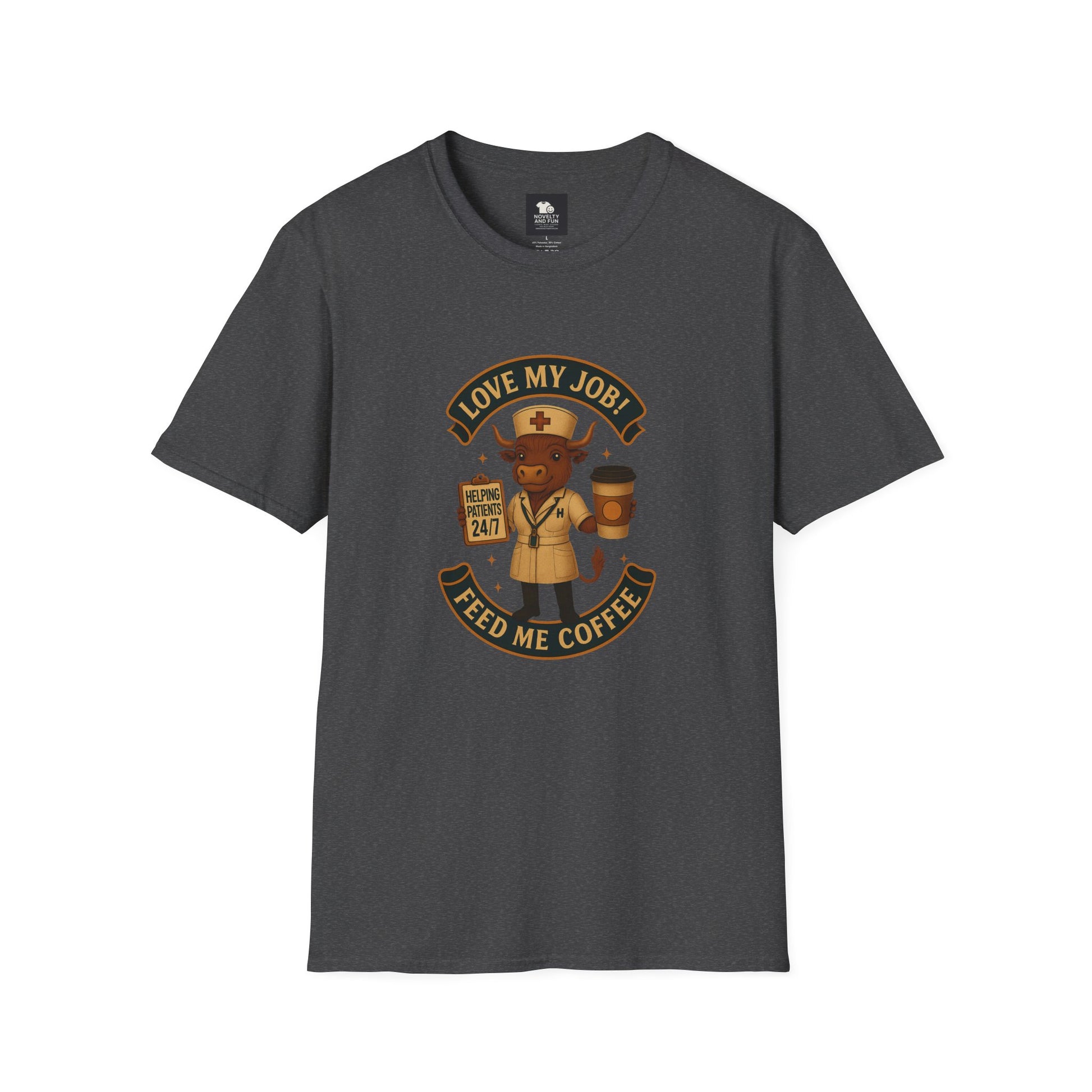 Funny HCA Highland Cow Coffee Lover Softstyle T-Shirt