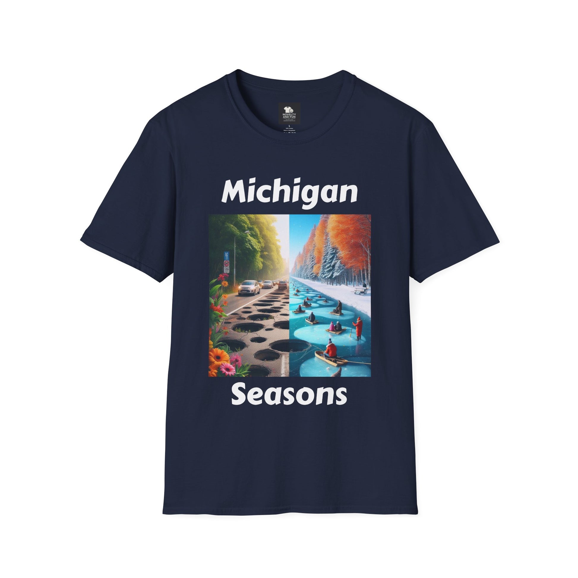 Michigan Seasons Unisex T-Shirt | Great Lakes Gift, Nature Enthusiast Apparel,