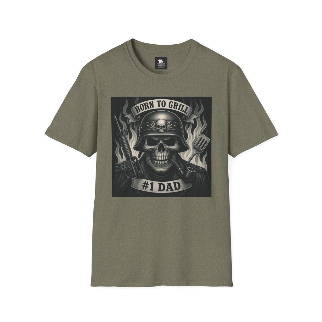 Born to Grill Dad T-Shirt, Skull Design Tee, Father's Day Gift, BBQ Lover