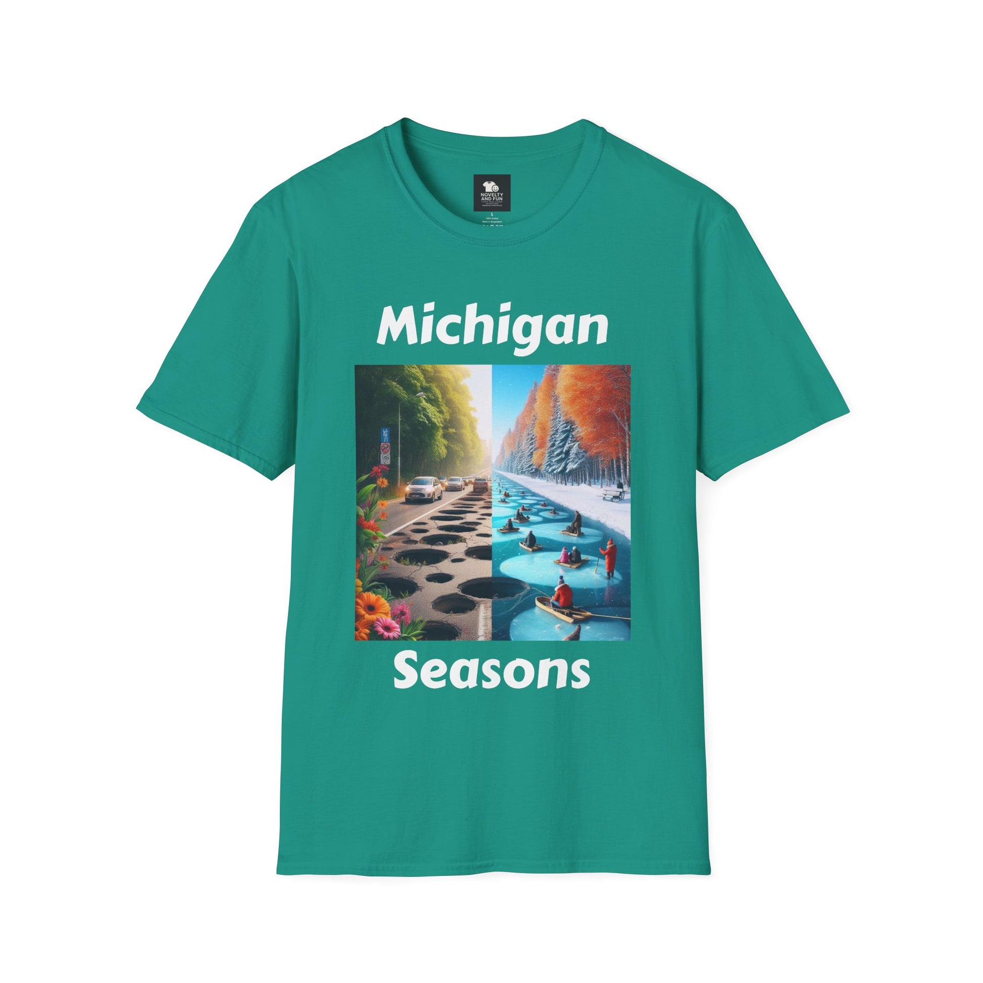 Michigan Seasons Unisex T-Shirt | Great Lakes Gift, Nature Enthusiast Apparel,