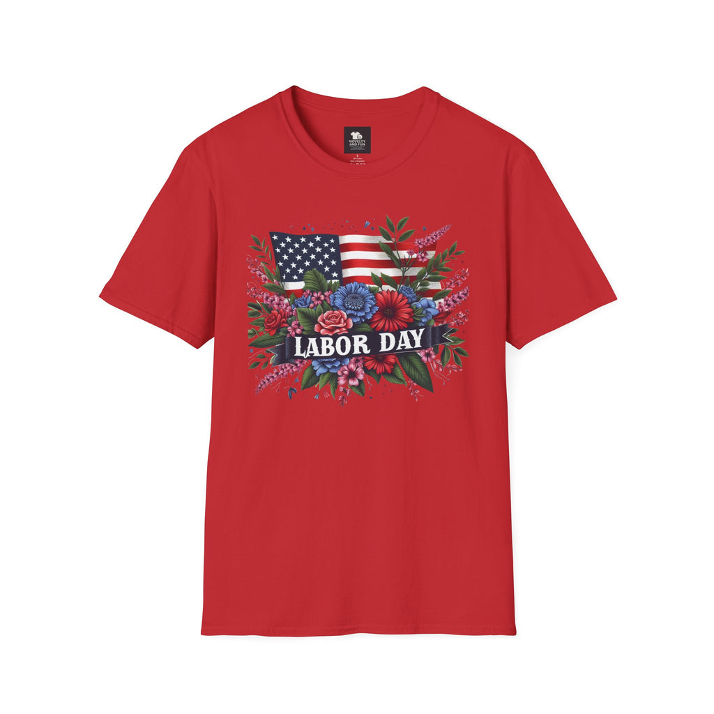 Labor Day Floral T-Shirt, Patriotic Tee