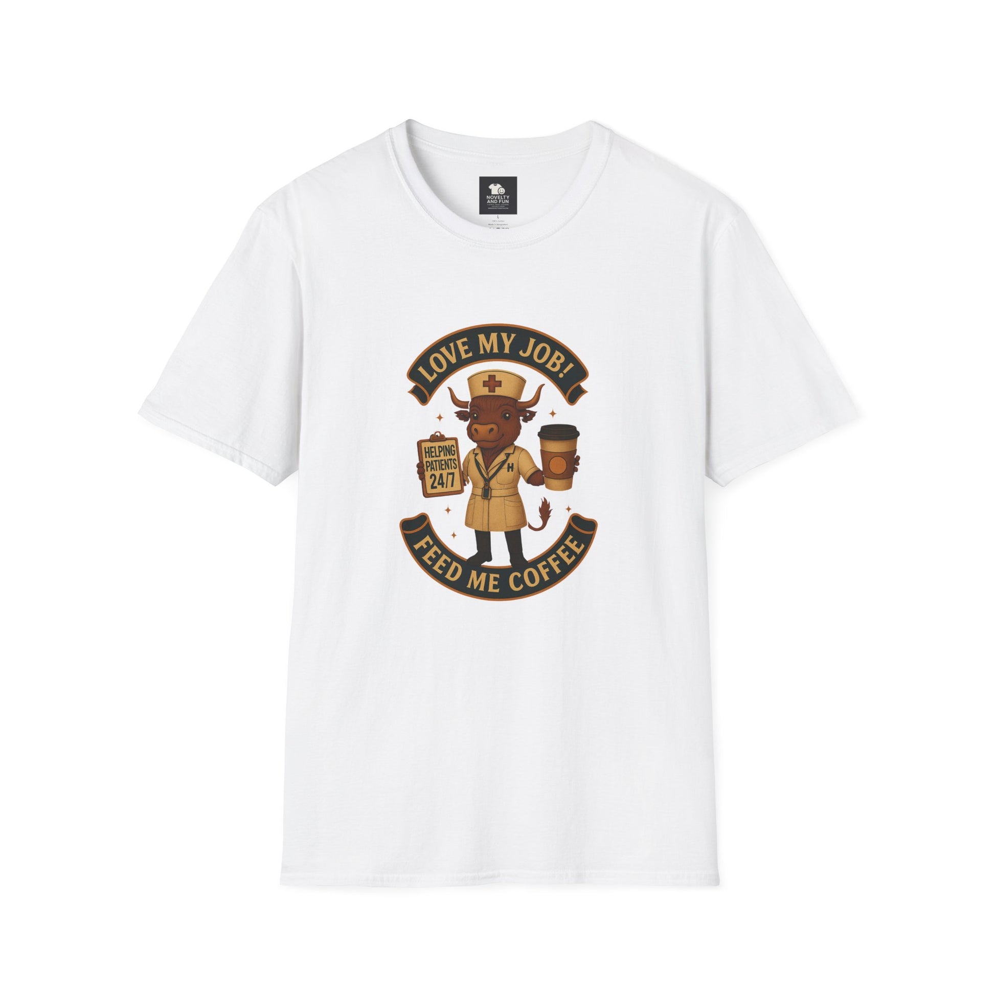 Funny HCA Highland Cow Coffee Lover Softstyle T-Shirt