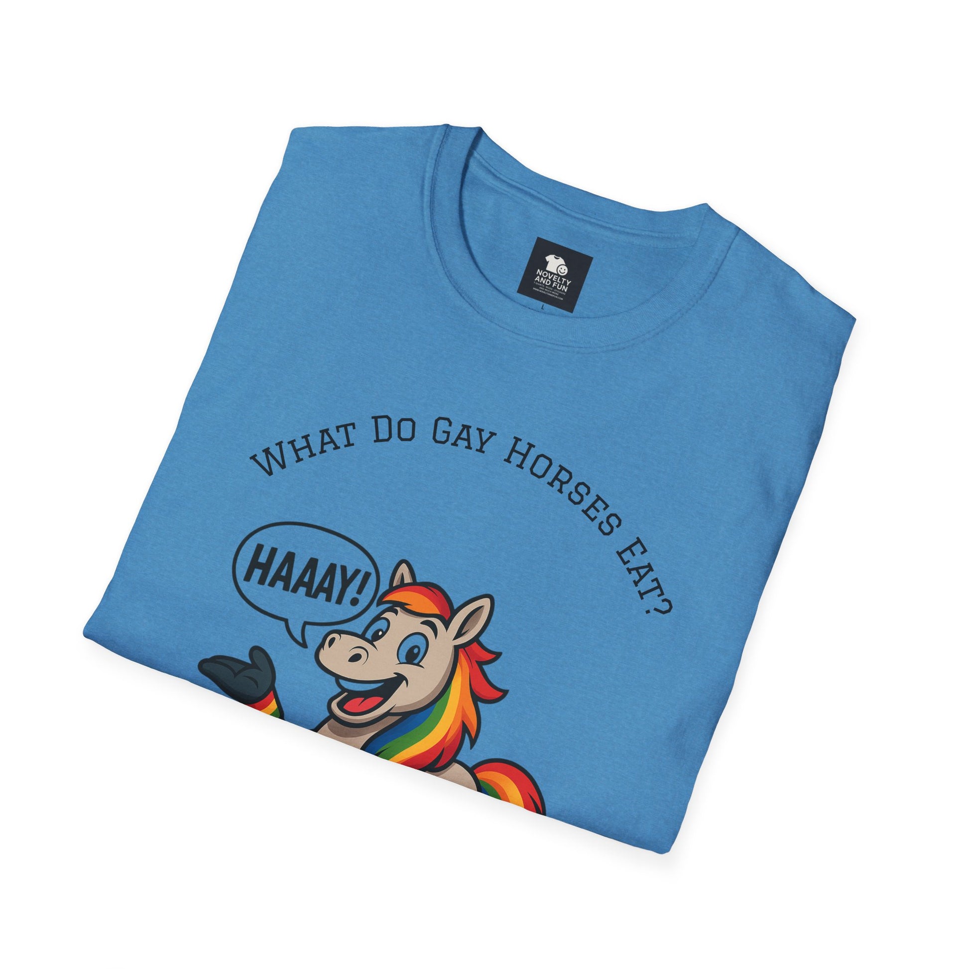 Rainbow Horse Humor T-Shirt, Gay Pride Tee, Funny Animal Shirt, LGBT Unisex