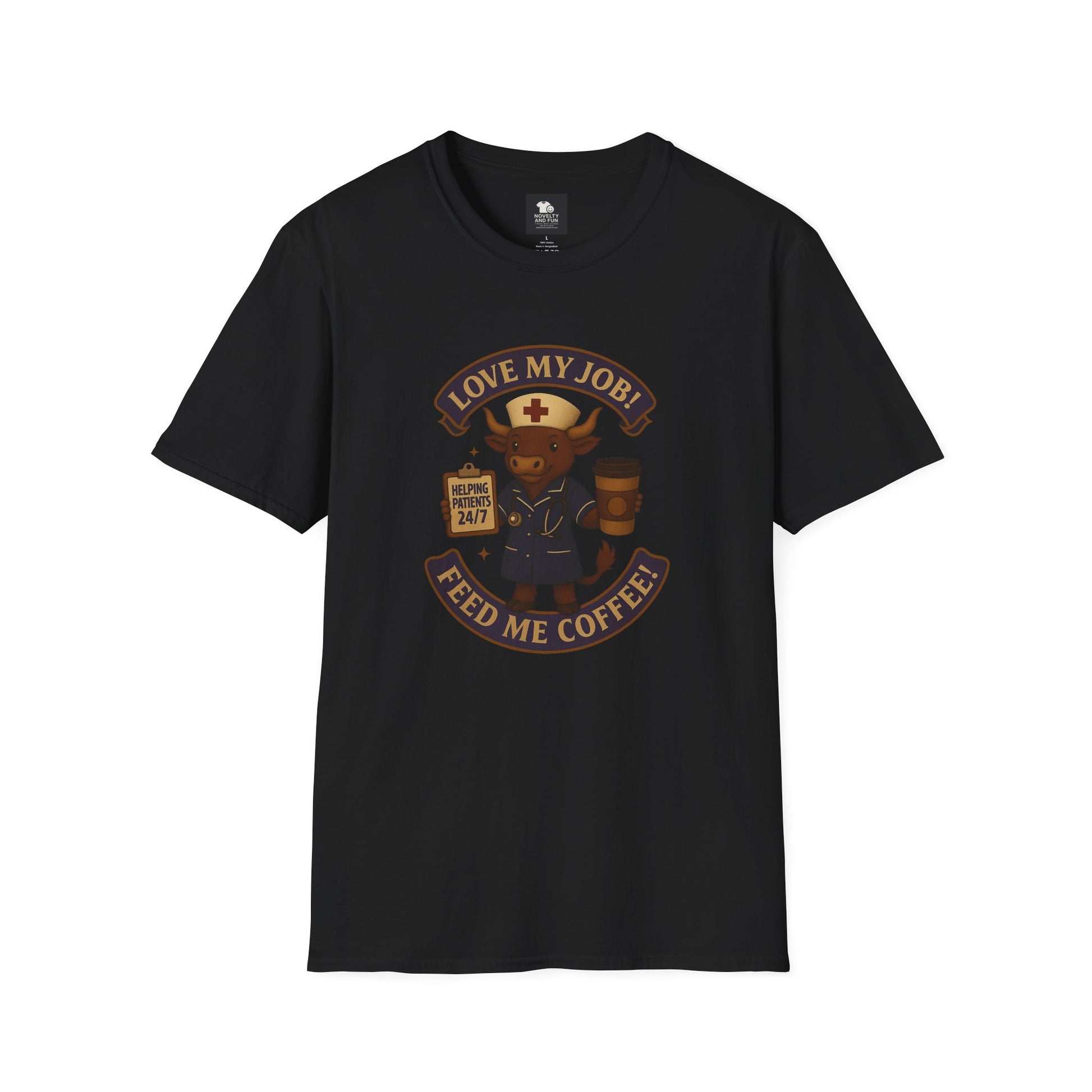 Funny Nurse Coffee Lover T-Shirt - Unisex Softstyle