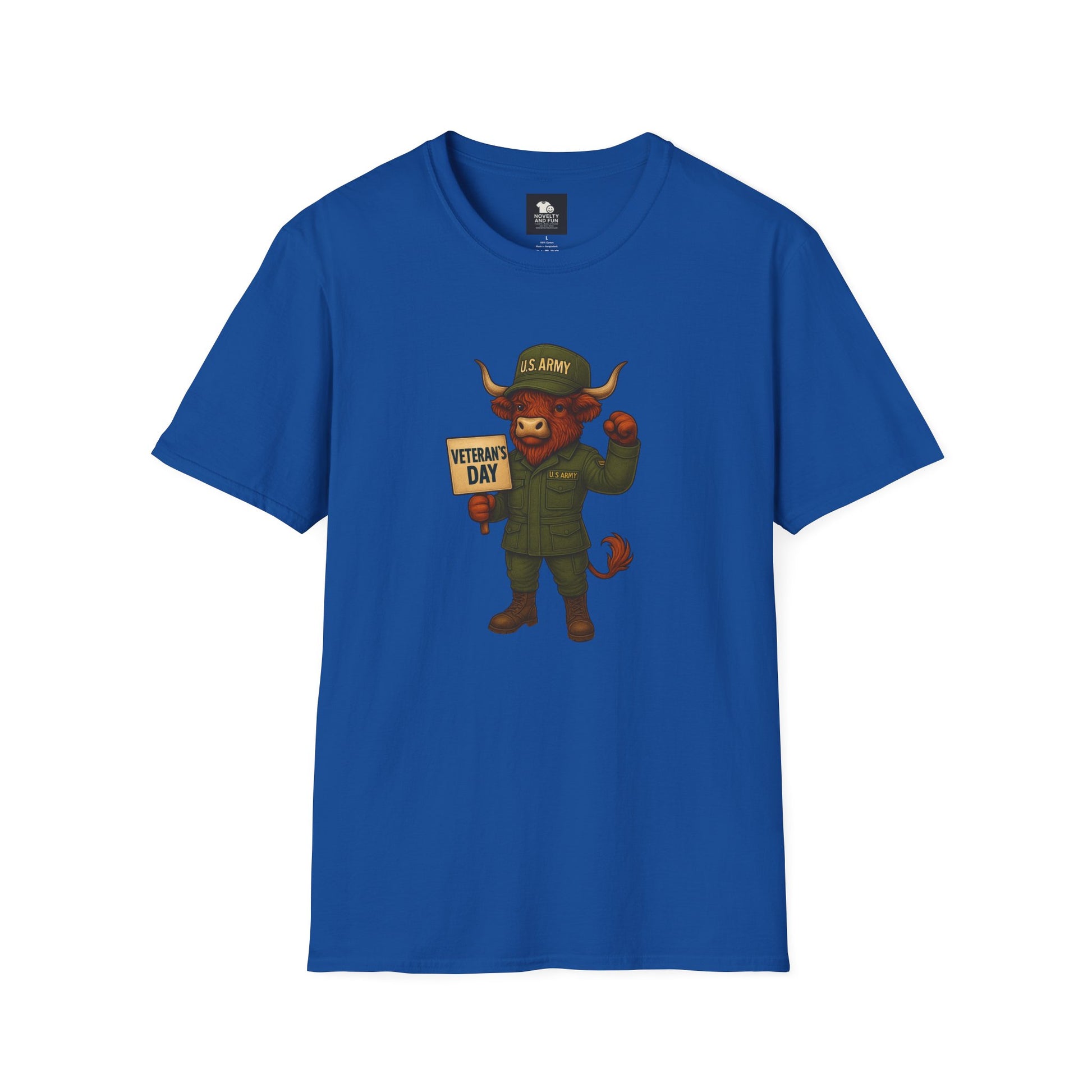 Veteran's Day Army Highland Cow T-Shirt