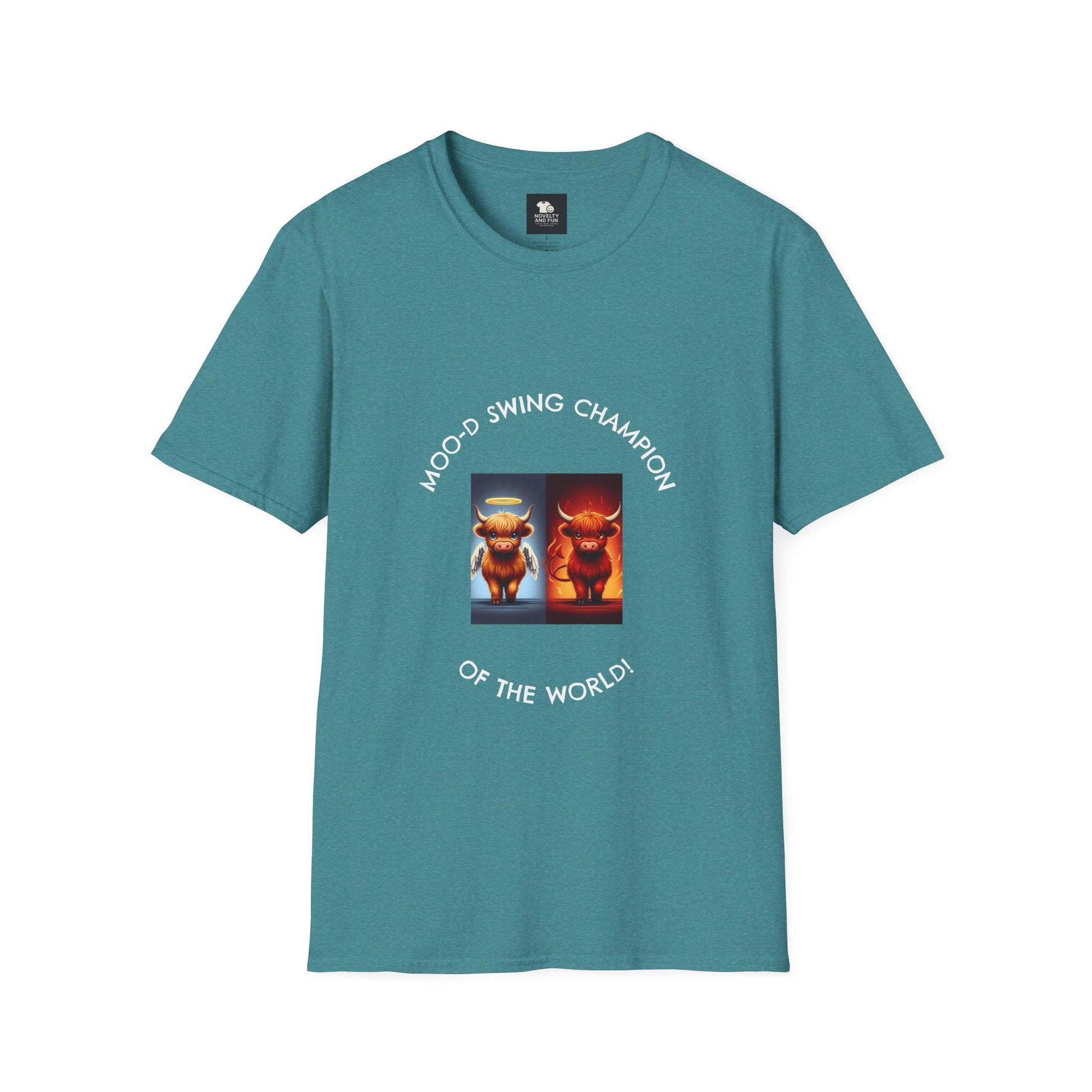 Highland Cow Mood Swings Tee - Holy Cow, Hell No, Fun Shirt, Cow Lover Gift,