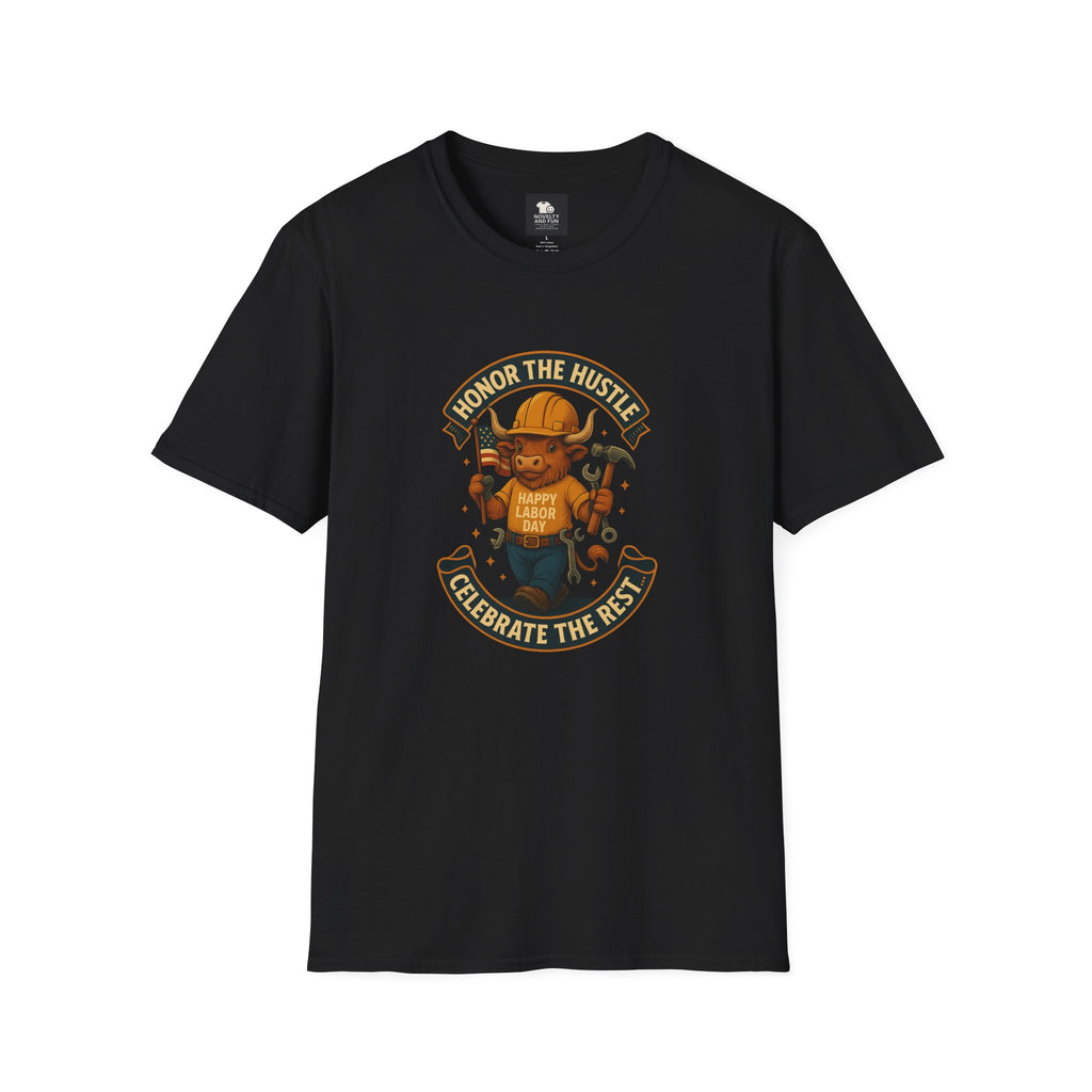 Honor The Hustle Unisex Graphic T-Shirt - Labor Day Construction Tee