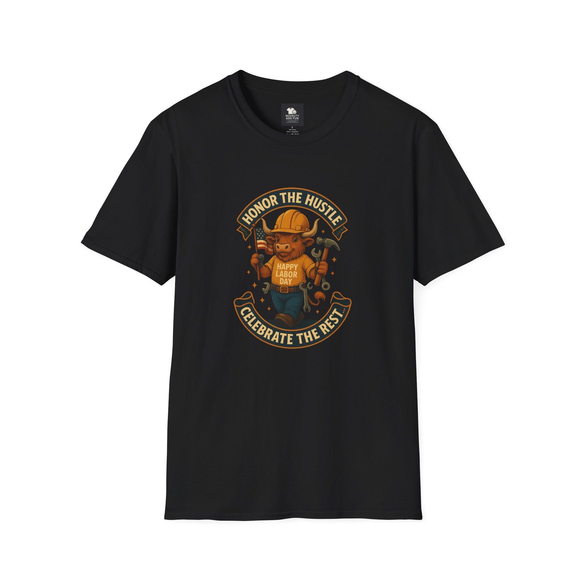 Honor The Hustle Unisex Graphic T-Shirt - Labor Day Construction Tee