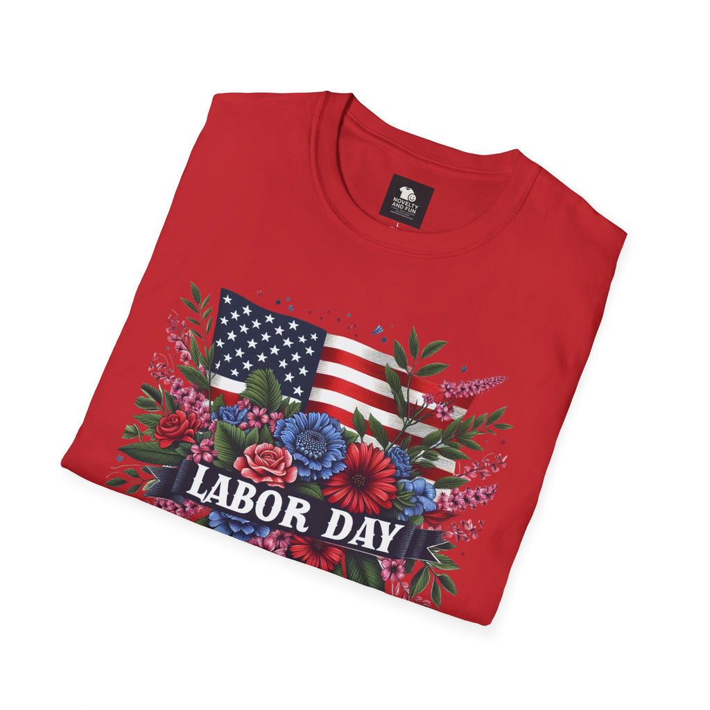 Labor Day Floral T-Shirt, Patriotic Tee