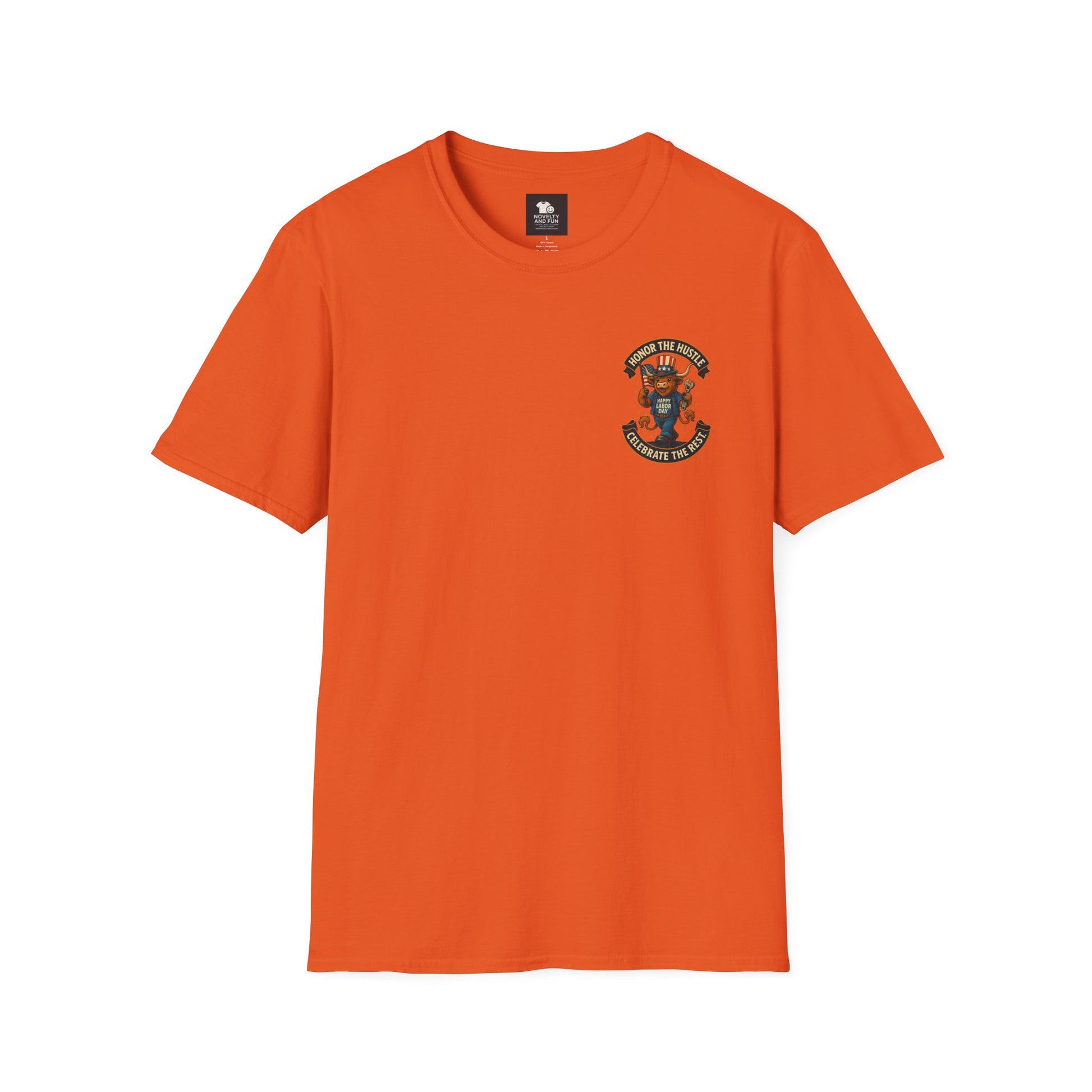 Celebrate Labor Day with Our Happy Highland Cow T-Shirt Front and Back!