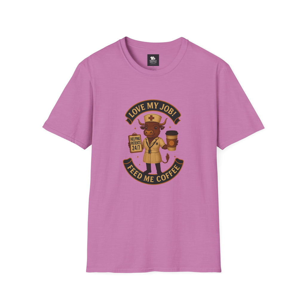 Funny HCA Highland Cow Coffee Lover Softstyle T-Shirt