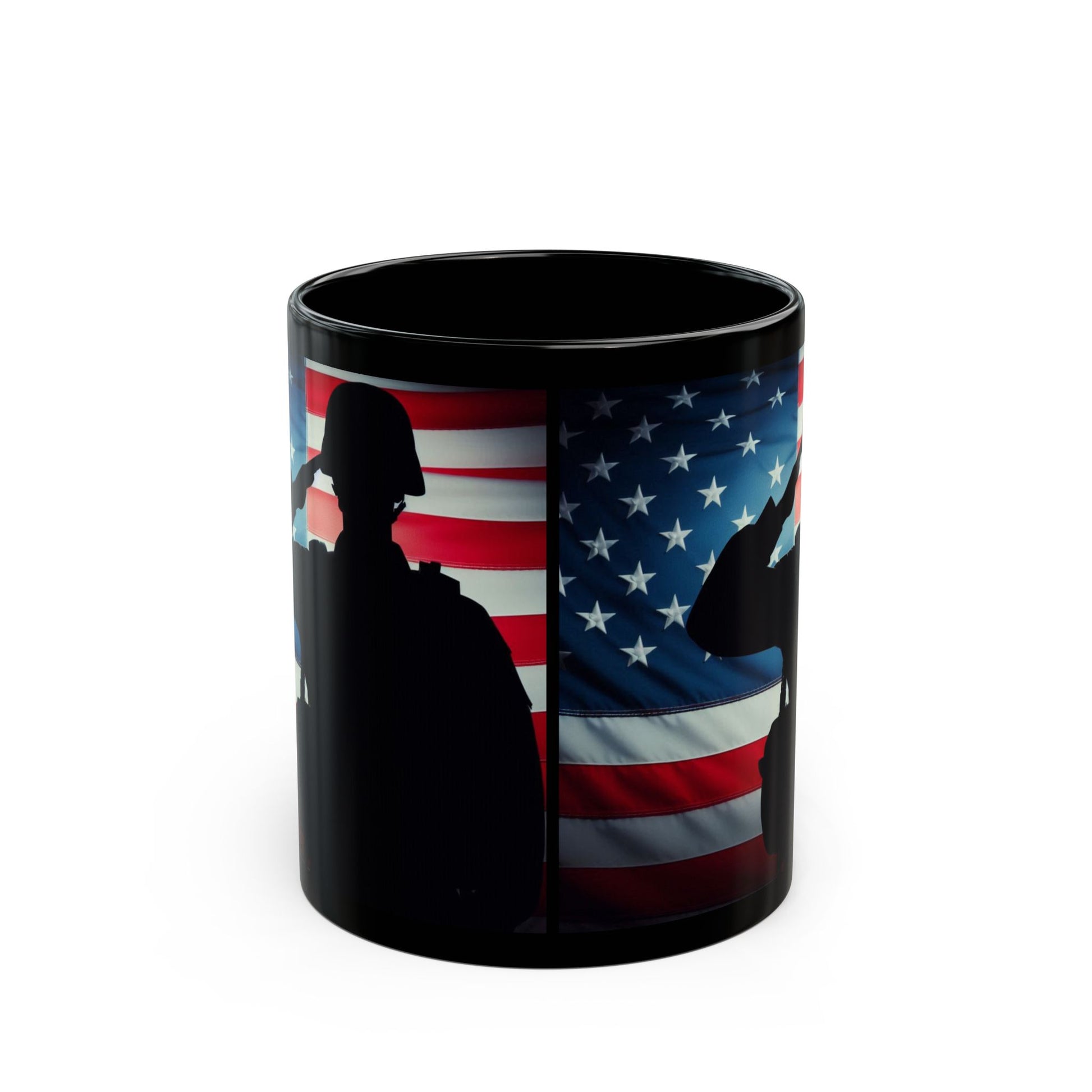 Salute to Service Black Mug - Veteran, Military Tribute, Coffee Lover Gift