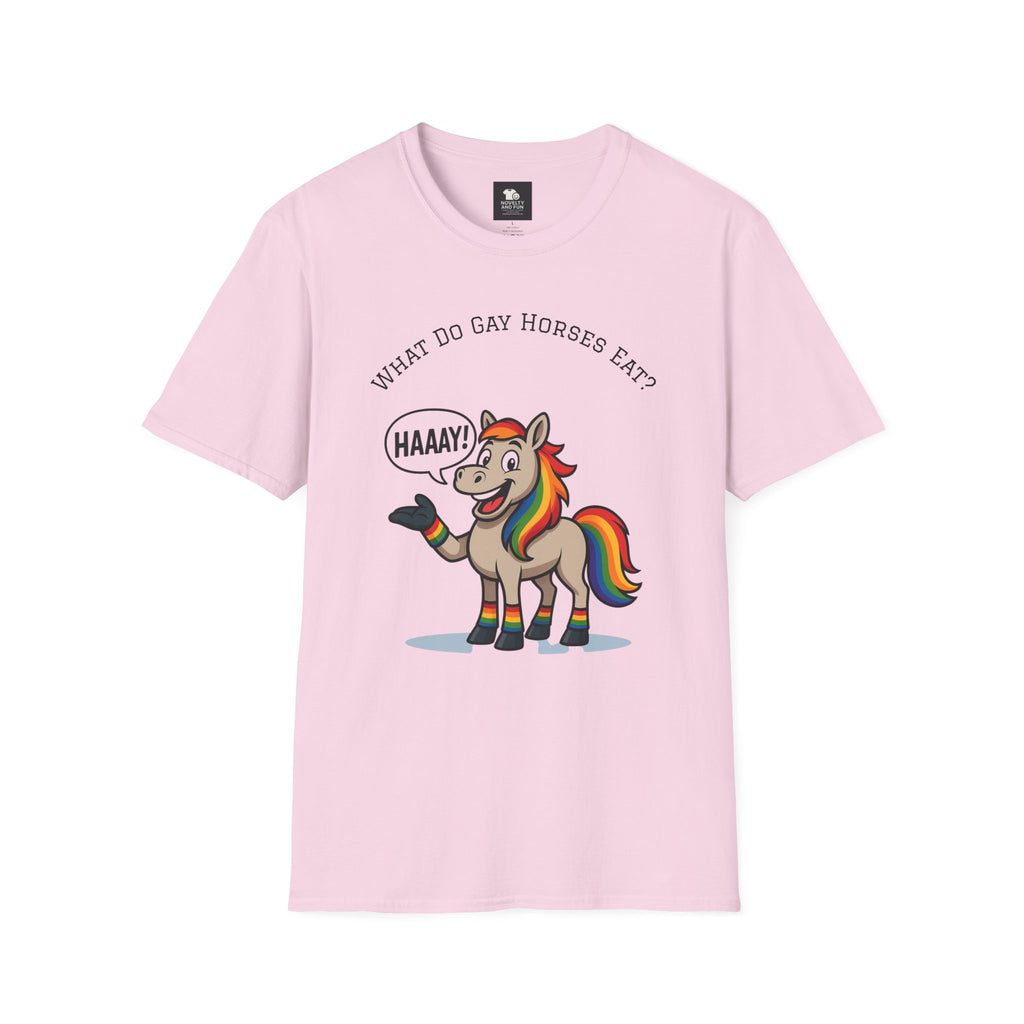 Rainbow Horse Humor T-Shirt, Gay Pride Tee, Funny Animal Shirt, LGBT Unisex