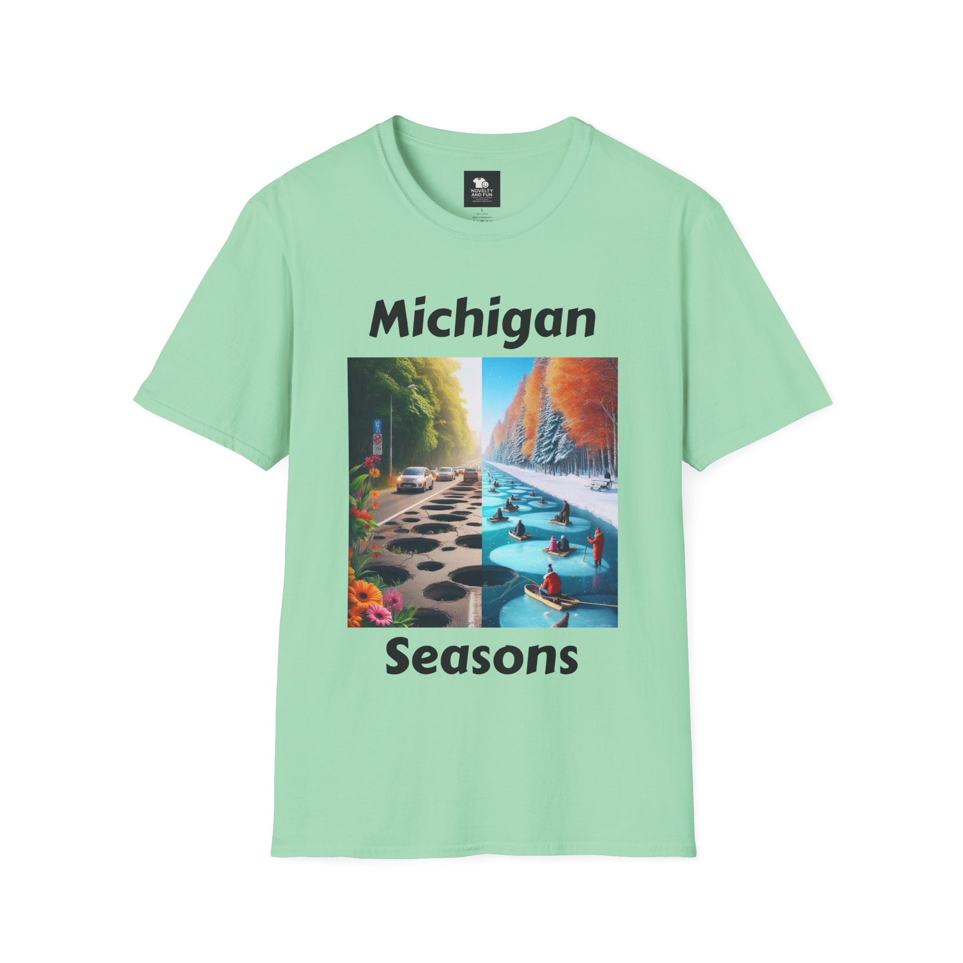 Michigan Seasons Unisex T-Shirt | Great Lakes Gift, Nature Enthusiast Apparel,