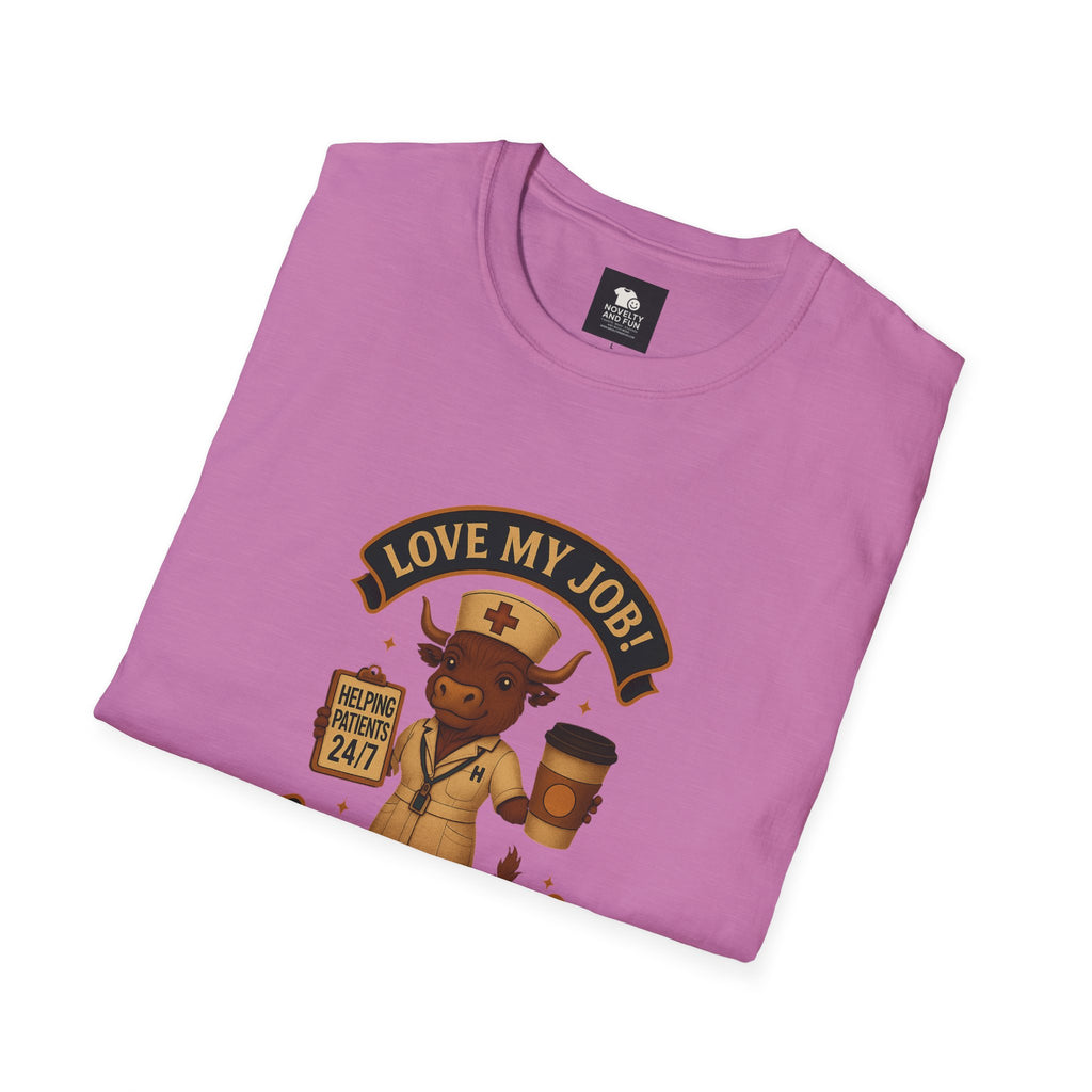Funny HCA Highland Cow Coffee Lover Softstyle T-Shirt