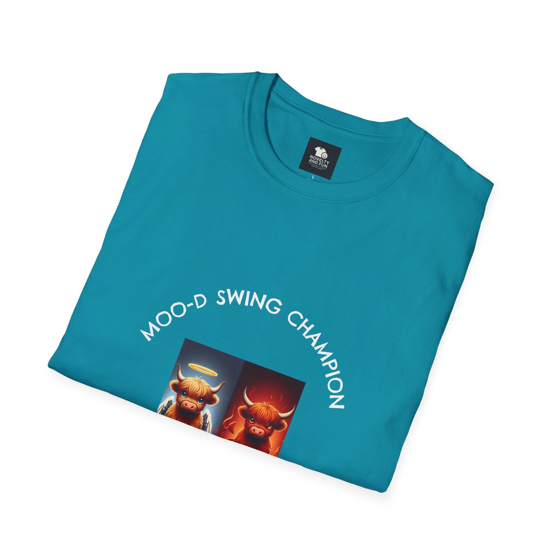 Highland Cow Mood Swings Tee - Holy Cow, Hell No, Fun Shirt, Cow Lover Gift,