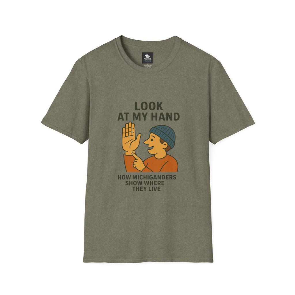 Michigan How to Show Where You Live T-Shirt, Funny Graphic Tee, Unique Gift
