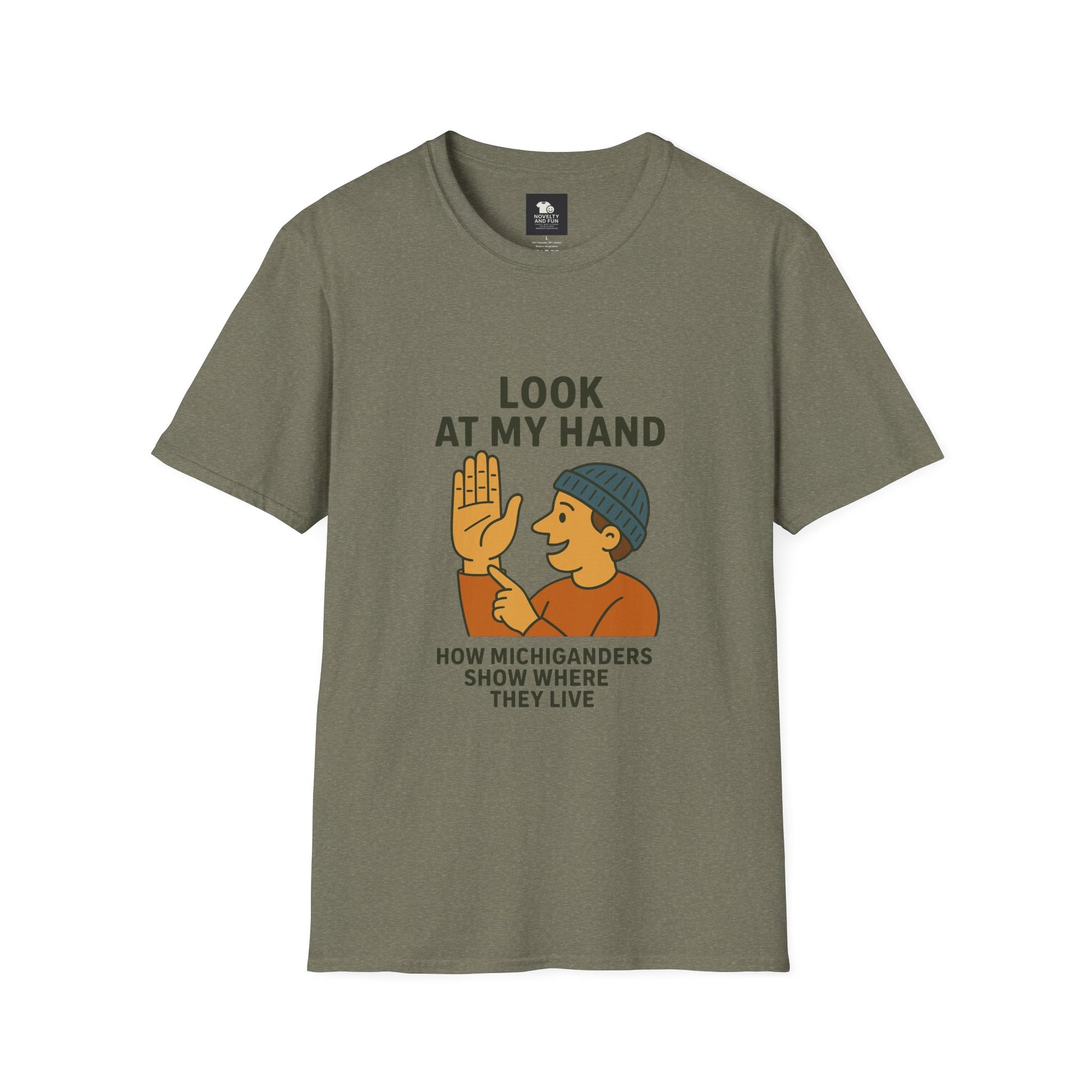 Michigan How to Show Where You Live T-Shirt, Funny Graphic Tee, Unique Gift