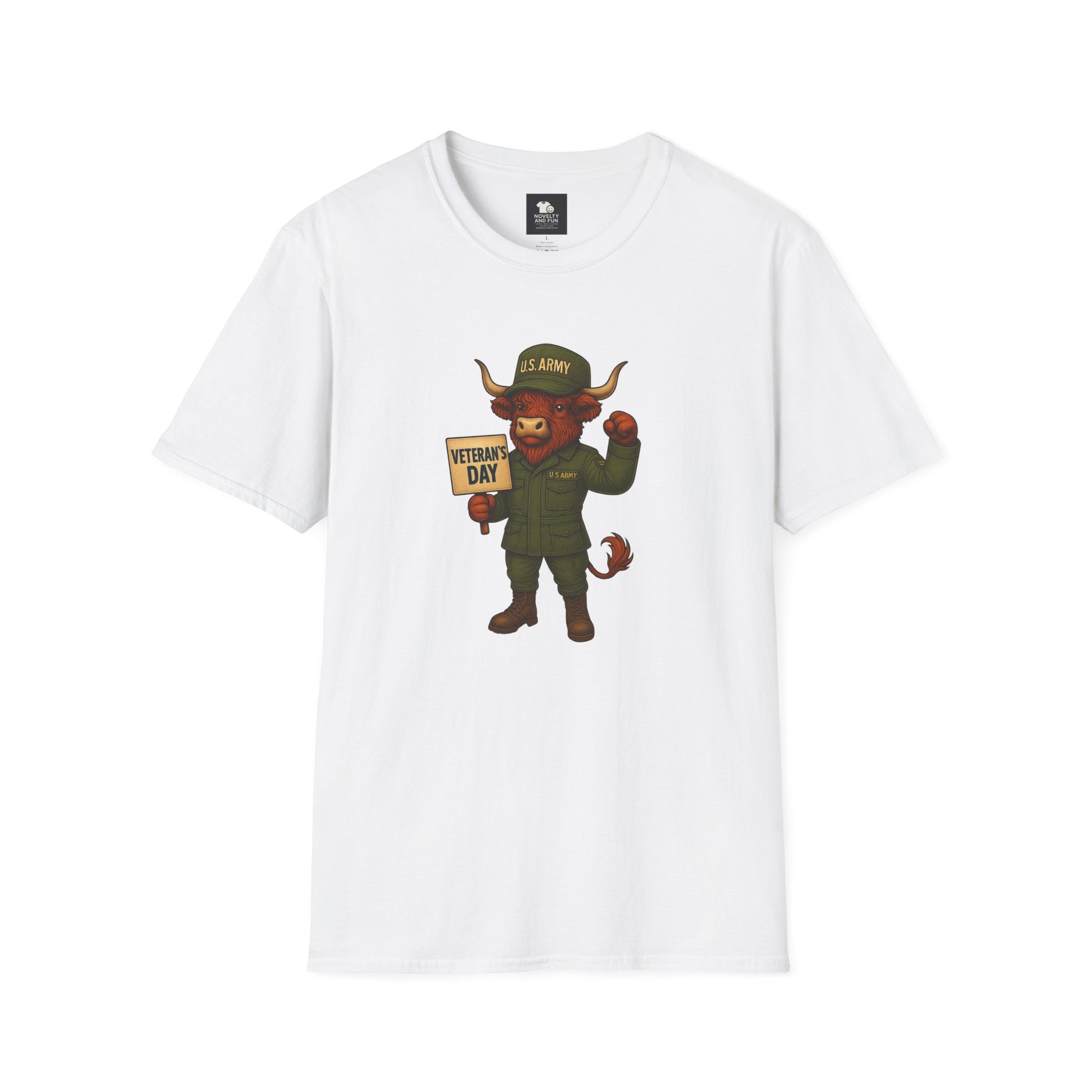 Veteran's Day Army Highland Cow T-Shirt