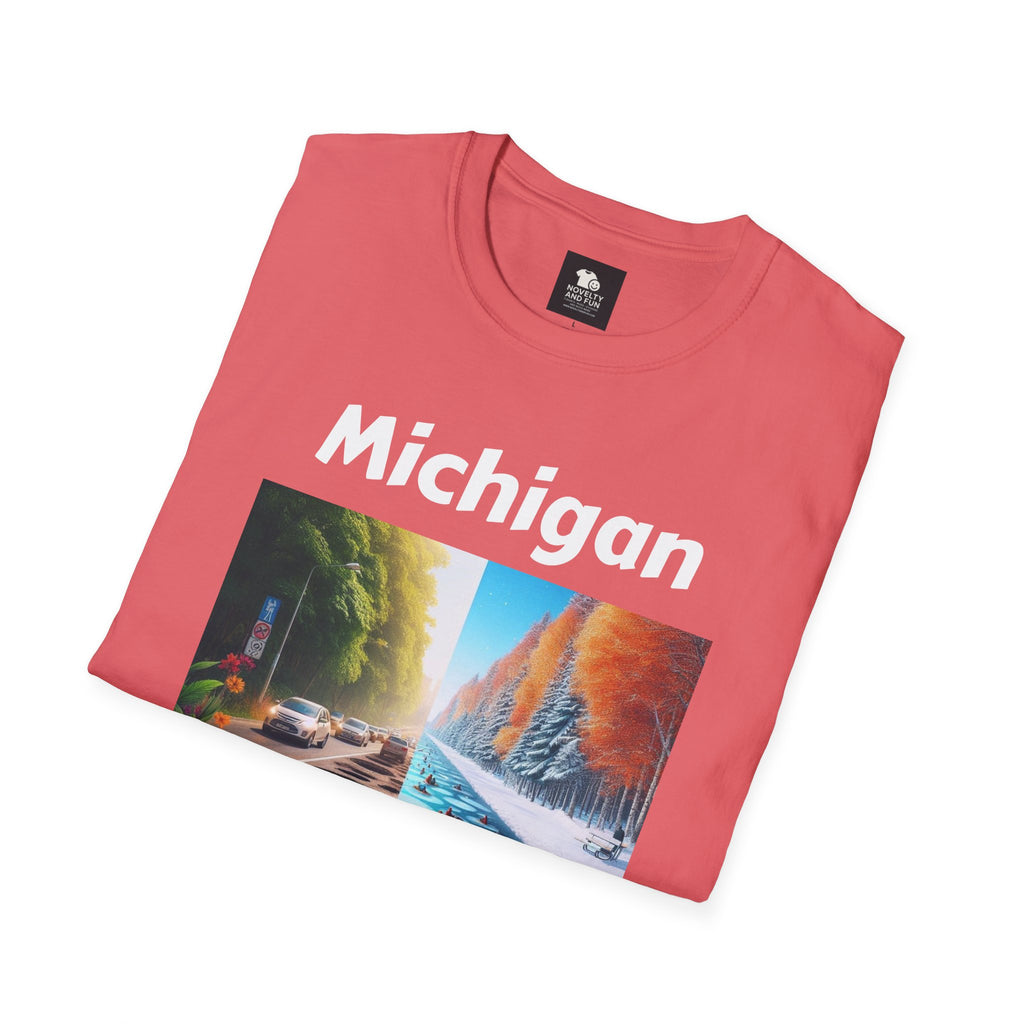 Michigan Seasons Unisex T-Shirt | Great Lakes Gift, Nature Enthusiast Apparel,