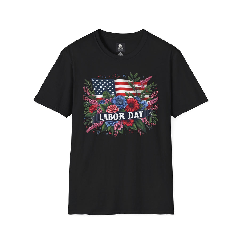Labor Day Floral T-Shirt, Patriotic Tee
