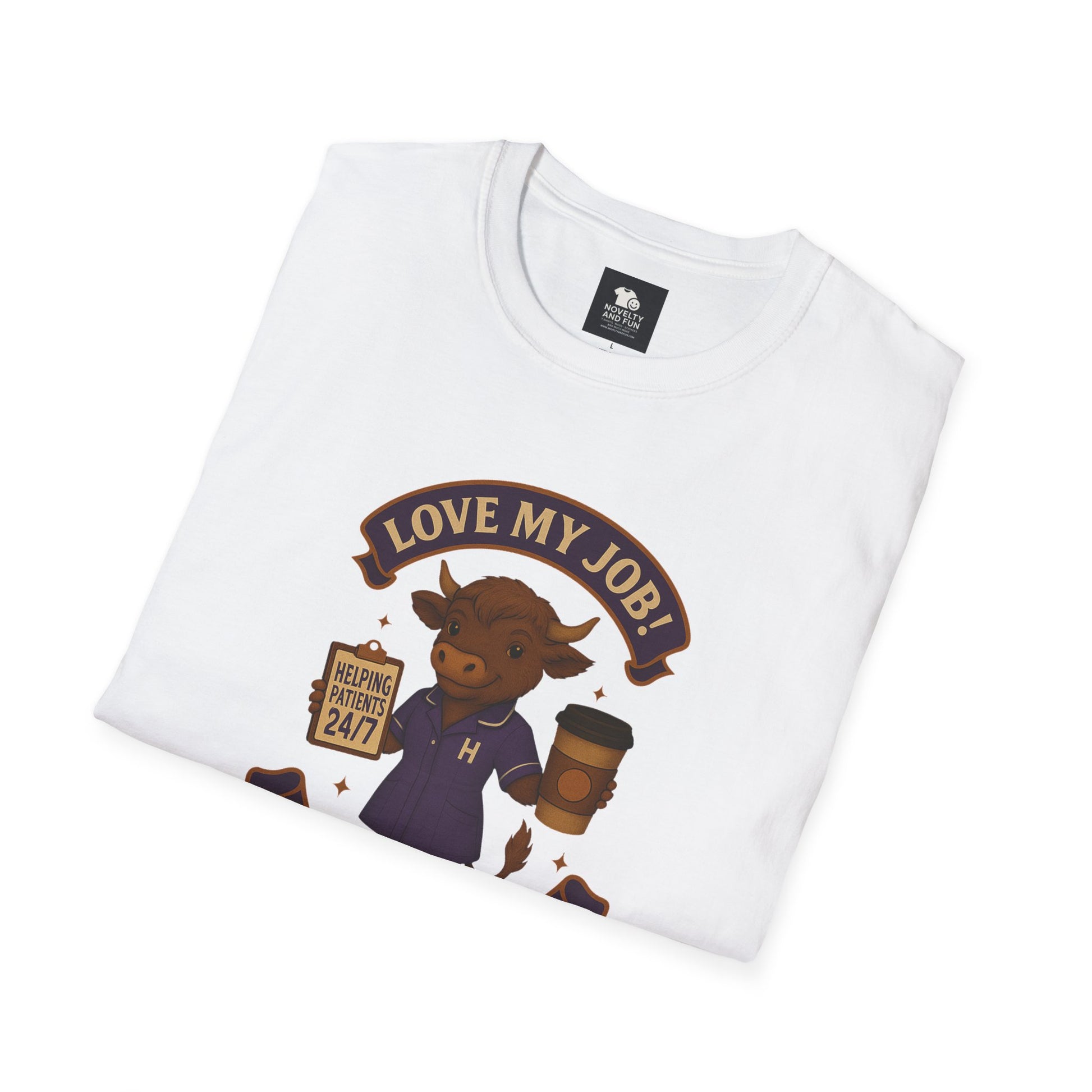 HCA Coffee Lover's Unisex T-Shirt, Funny Highland Cow Design