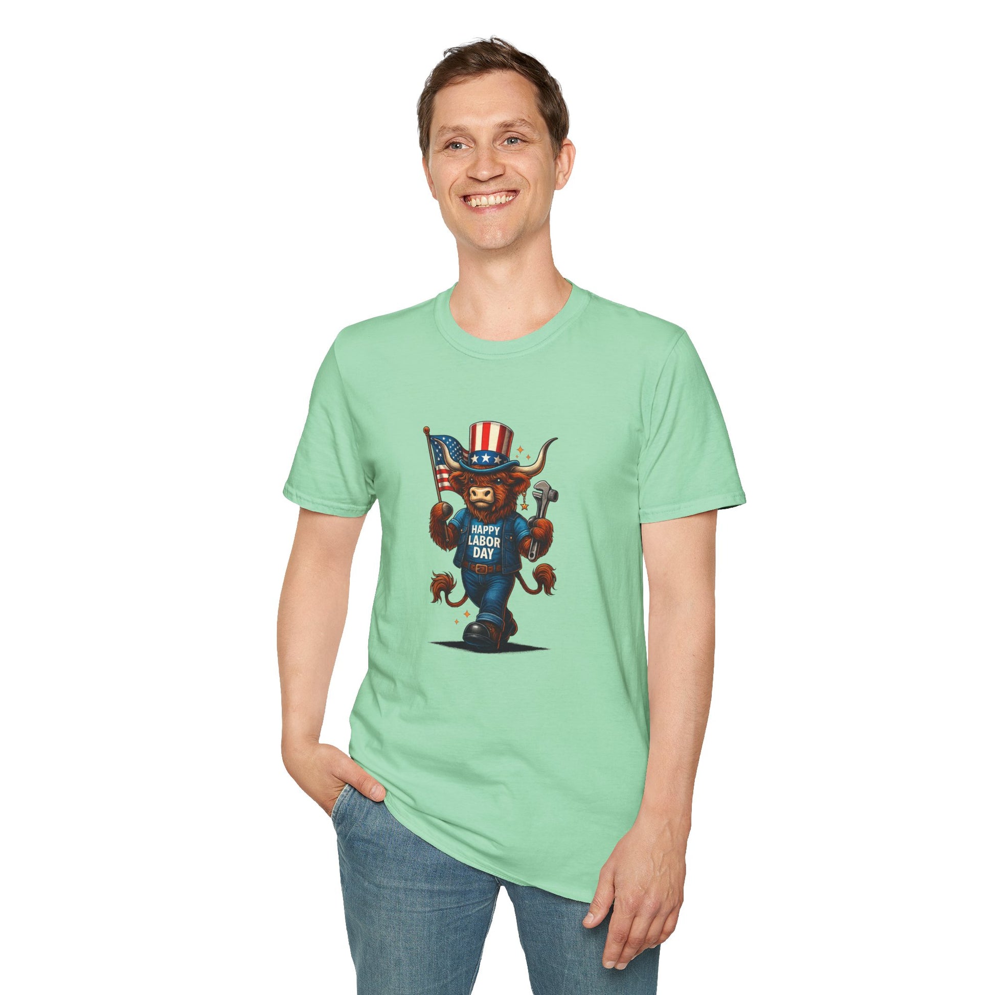 Happy Labor Day Highland Cow T-Shirt