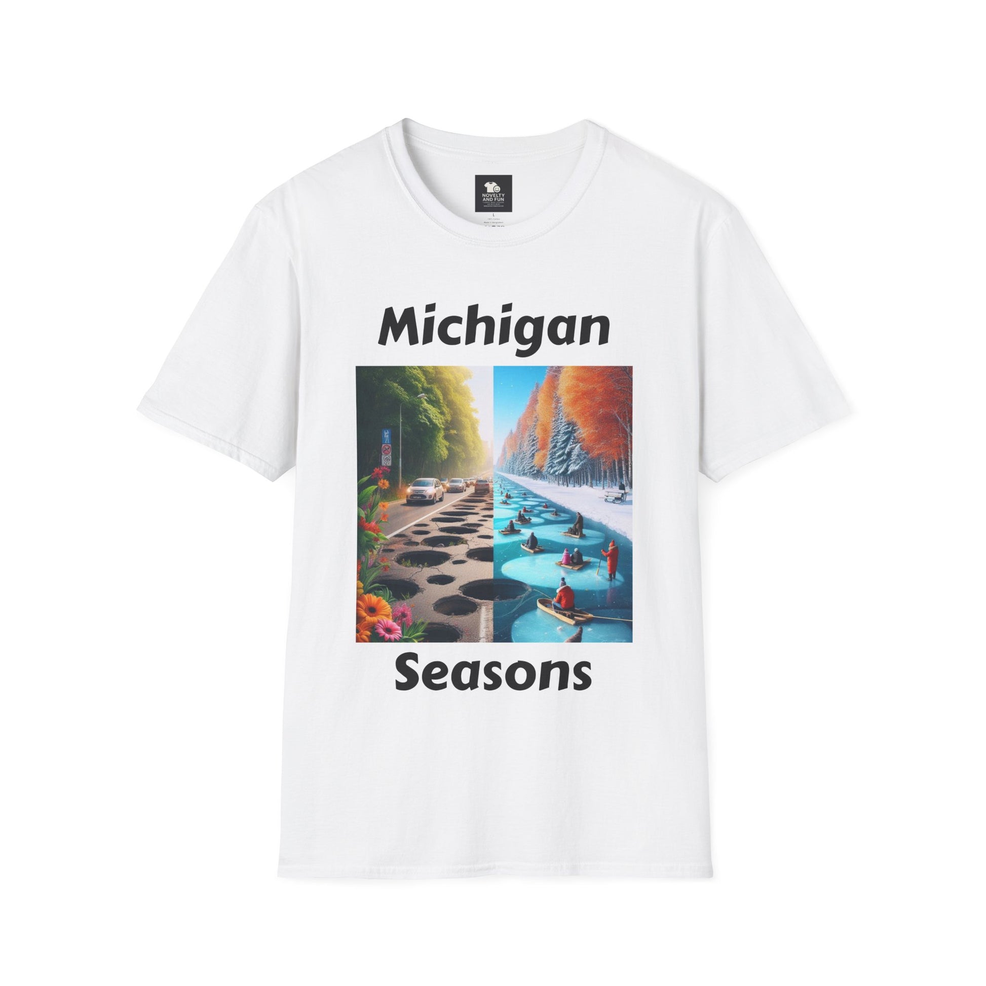 Michigan Seasons Unisex T-Shirt | Great Lakes Gift, Nature Enthusiast Apparel,