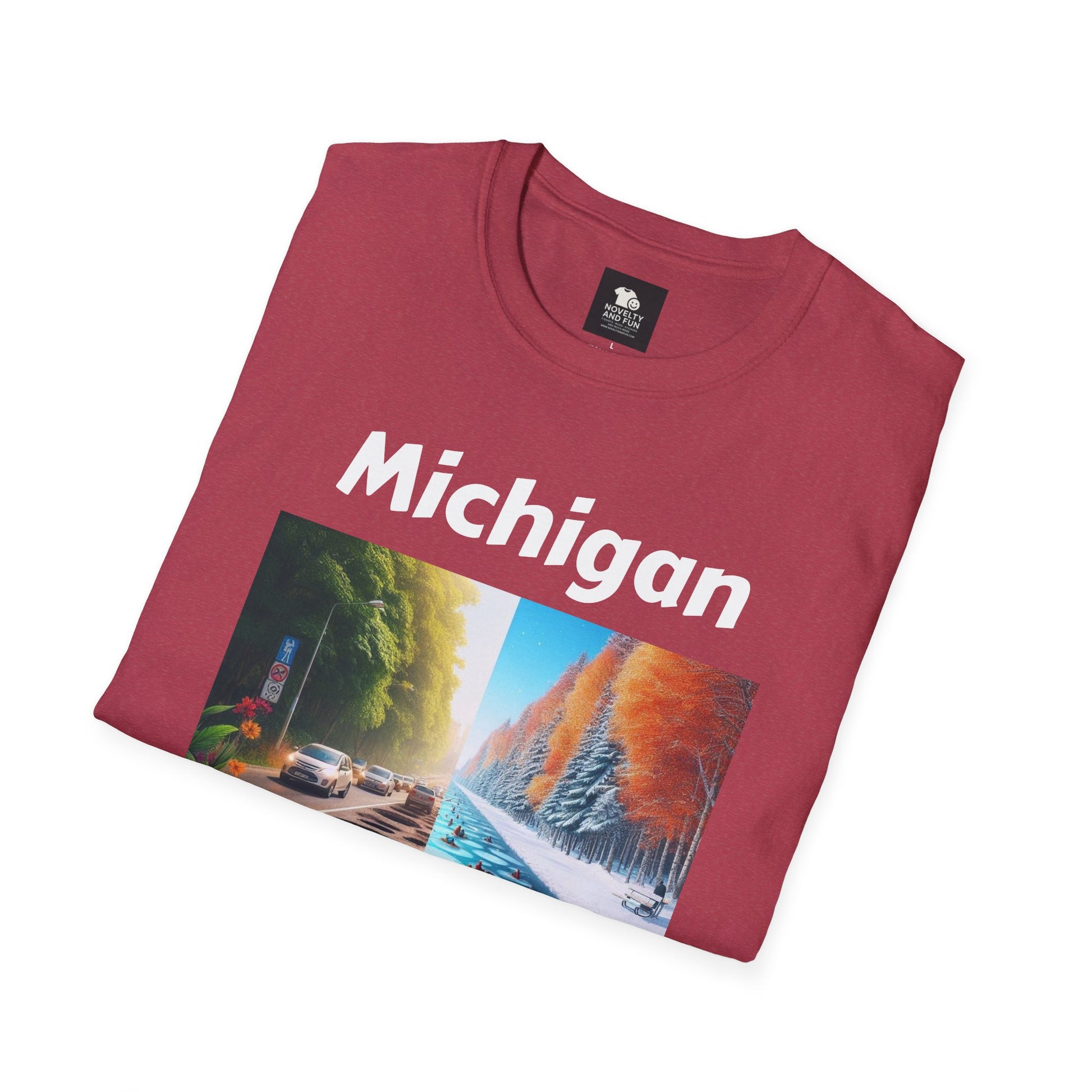 Michigan Seasons Unisex T-Shirt | Great Lakes Gift, Nature Enthusiast Apparel,