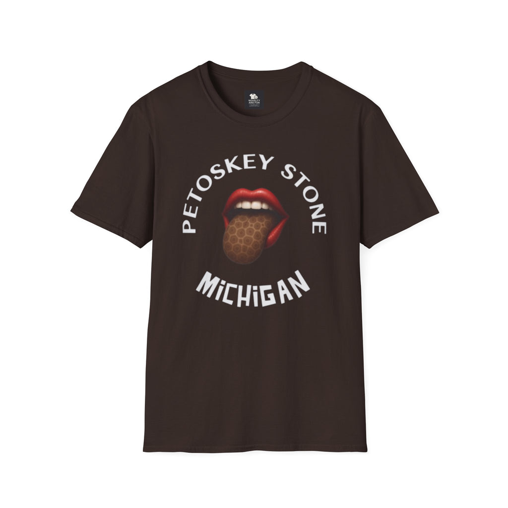 Graphic Tee with Petoskey Stone Licker! Michigan Lake Style