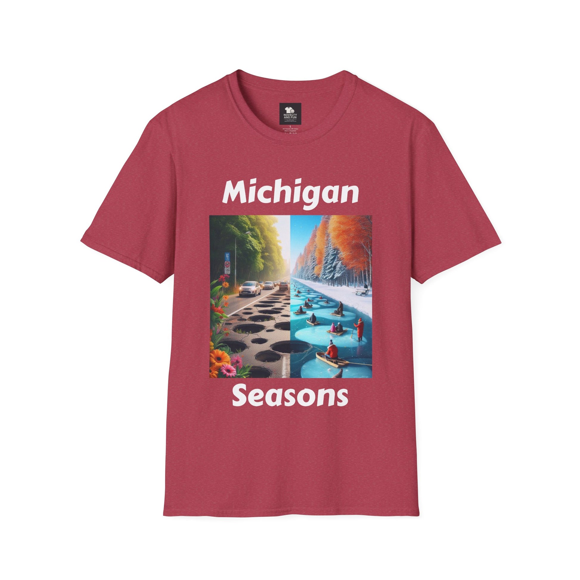 Michigan Seasons Unisex T-Shirt | Great Lakes Gift, Nature Enthusiast Apparel,