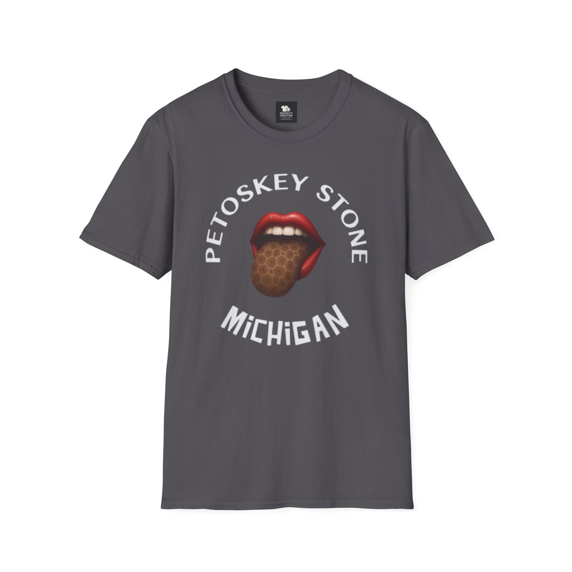 Graphic Tee with Petoskey Stone Licker! Michigan Lake Style