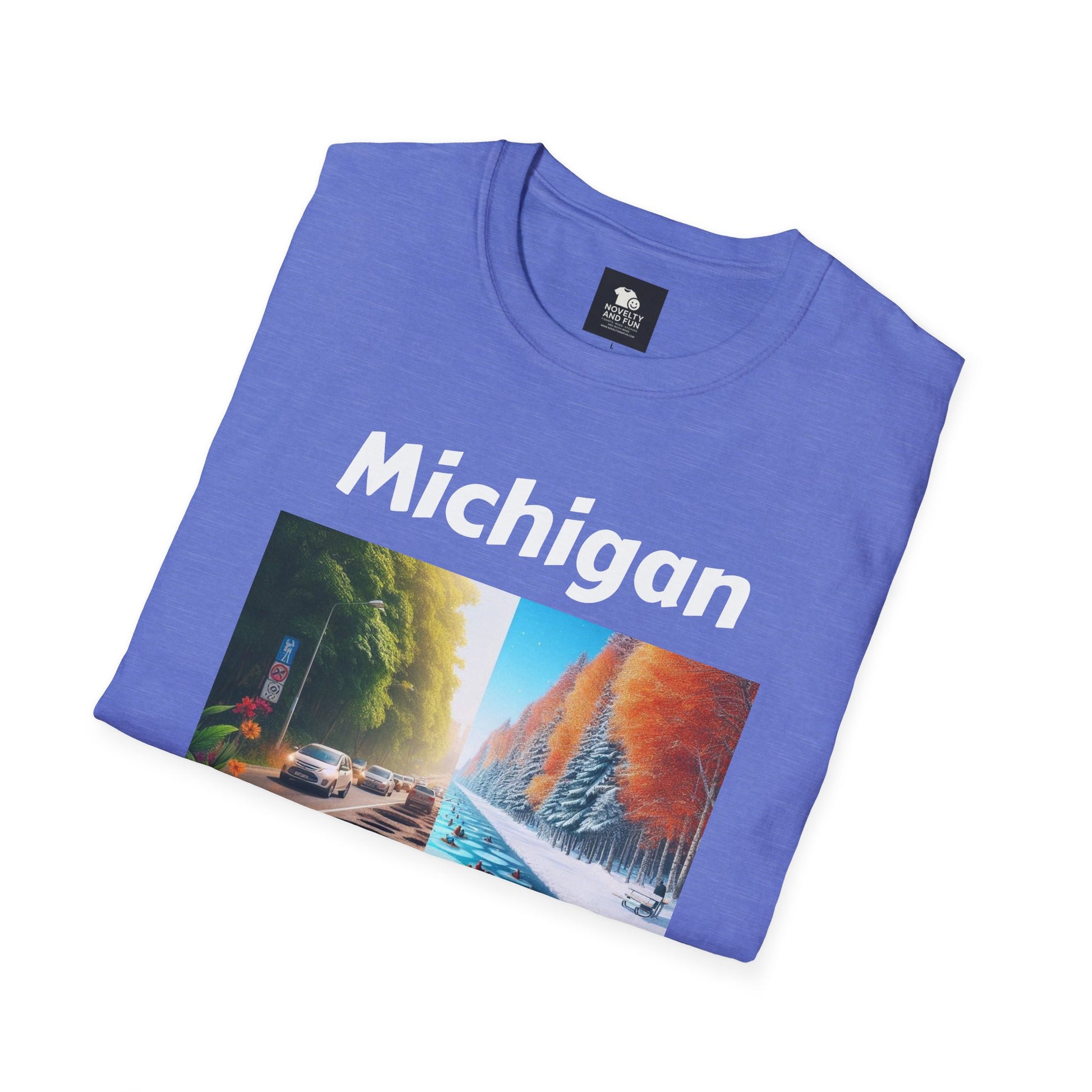 Michigan Seasons Unisex T-Shirt | Great Lakes Gift, Nature Enthusiast Apparel,