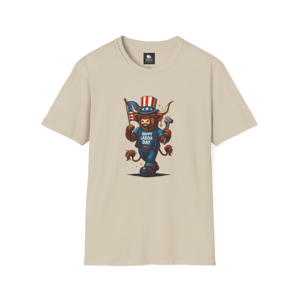 Happy Labor Day Highland Cow T-Shirt