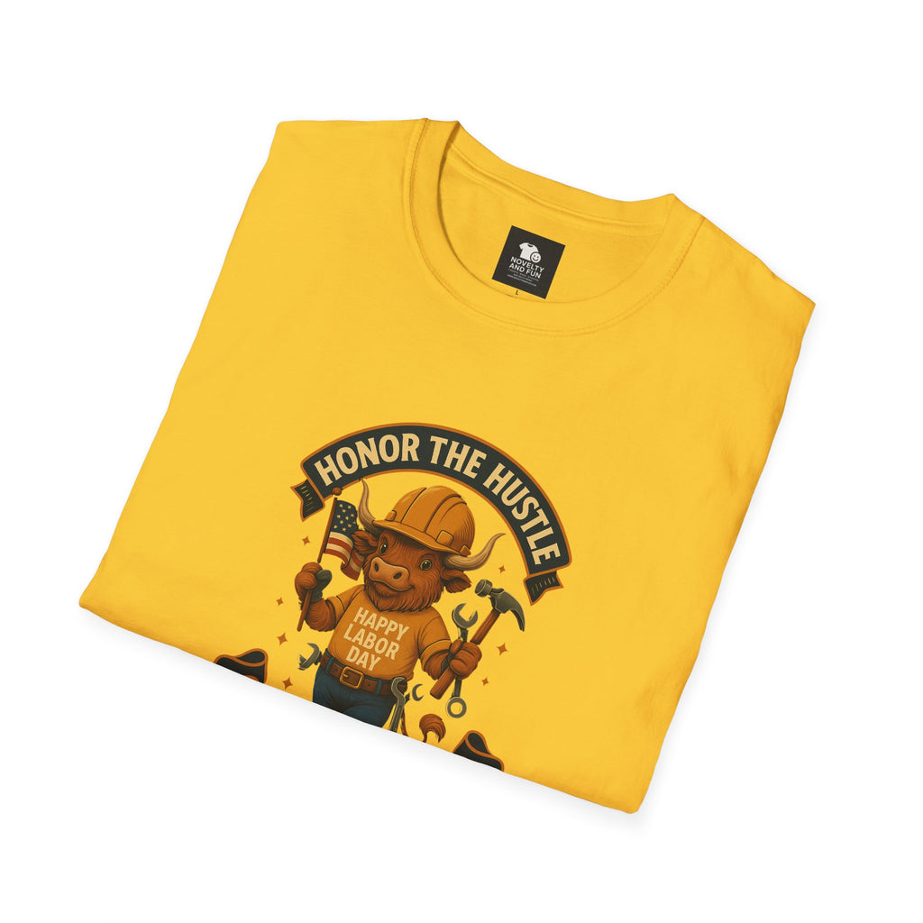 Honor The Hustle Unisex Graphic T-Shirt - Labor Day Construction Tee