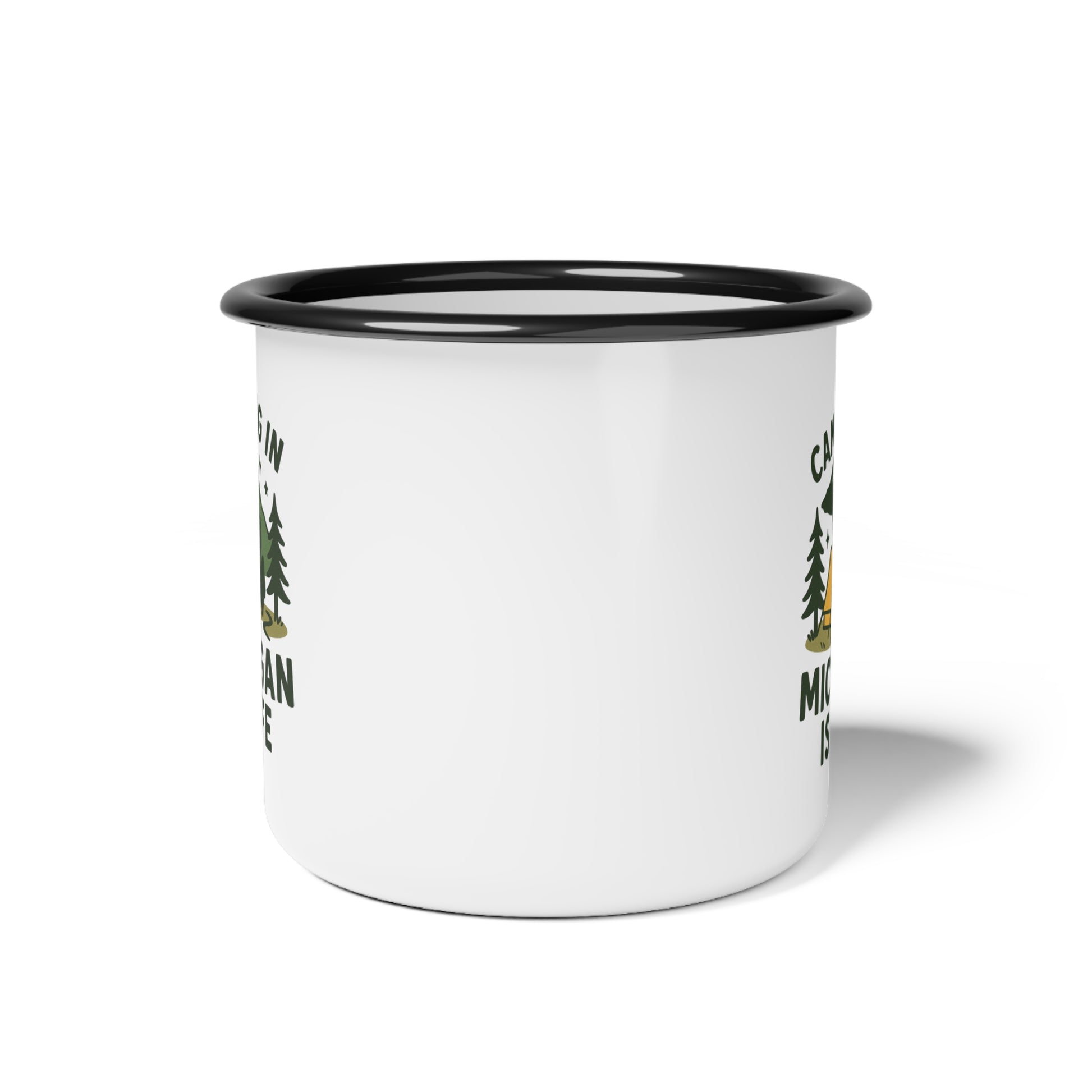Camping Enamel Camp Cup - Adventure Lover's Mug, Outdoor Gifts, Michigan Campfire Decor, Unique Camping Accessories