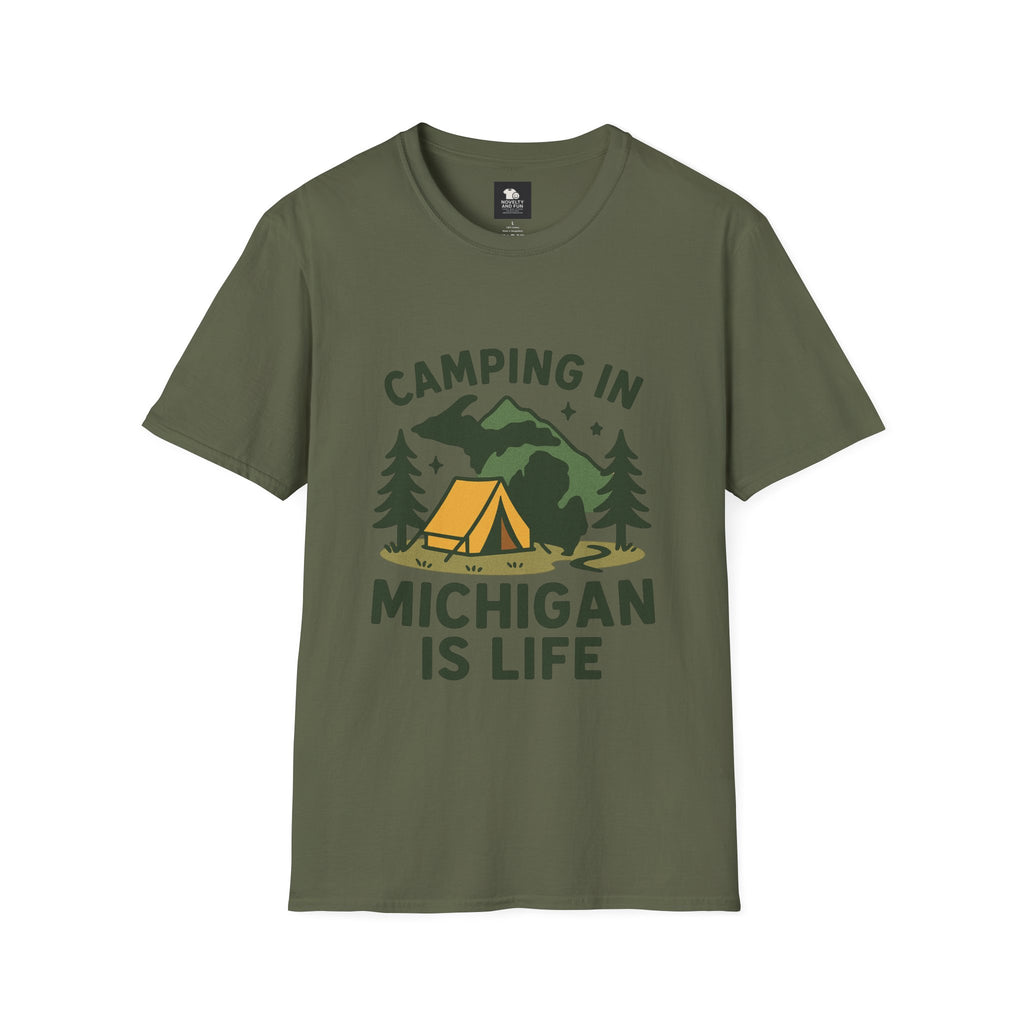 Michigan Camping Is Life T-Shirt - Outdoor Adventure Tee