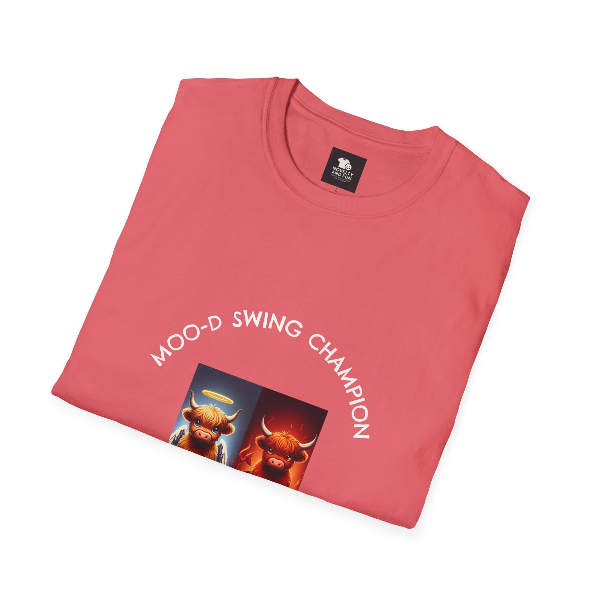 Highland Cow Mood Swings Tee - Holy Cow, Hell No, Fun Shirt, Cow Lover Gift,