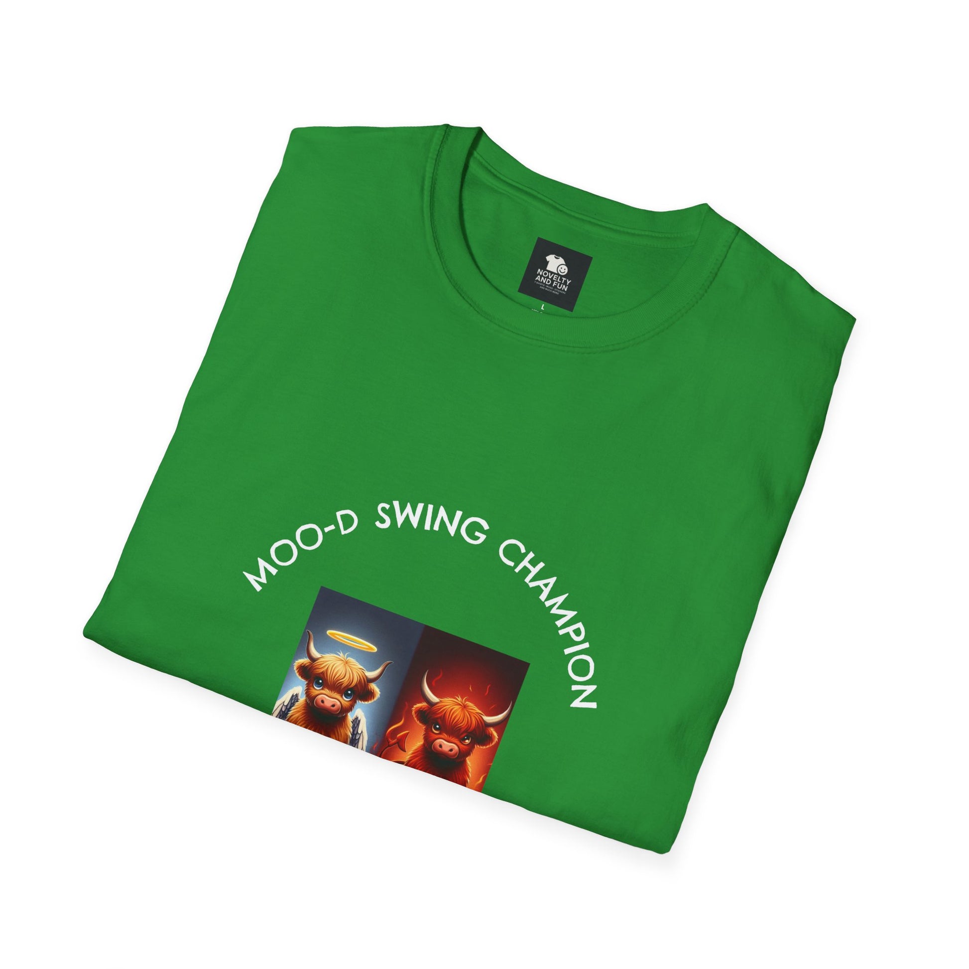 Highland Cow Mood Swings Tee - Holy Cow, Hell No, Fun Shirt, Cow Lover Gift,