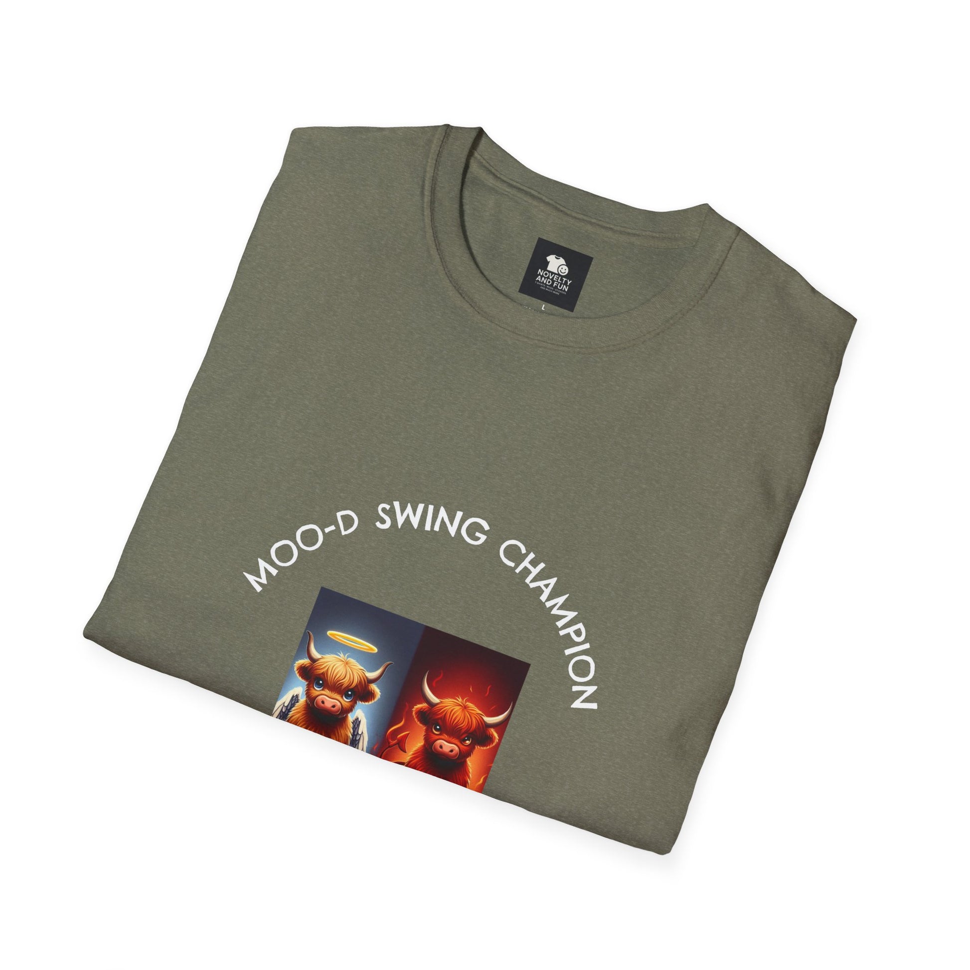 Highland Cow Mood Swings Tee - Holy Cow, Hell No, Fun Shirt, Cow Lover Gift,
