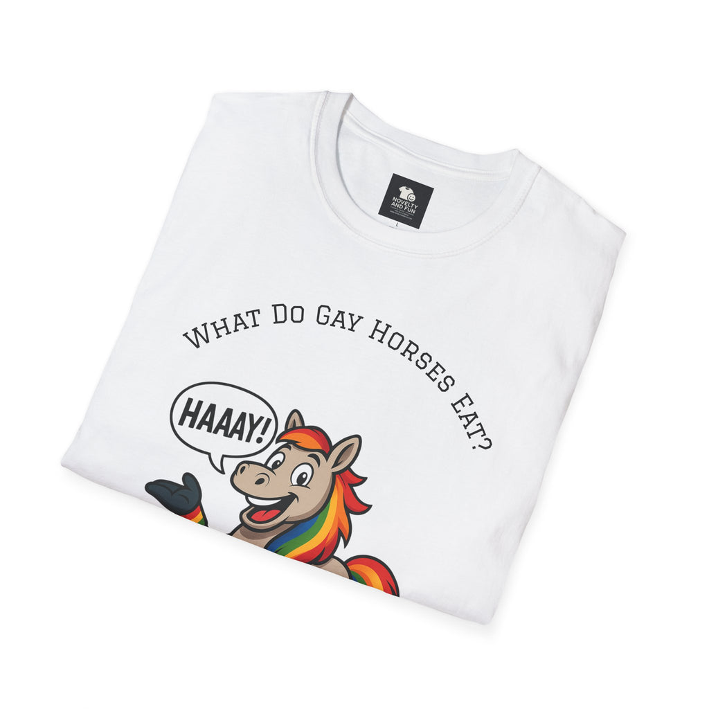 Rainbow Horse Humor T-Shirt, Gay Pride Tee, Funny Animal Shirt, LGBT Unisex