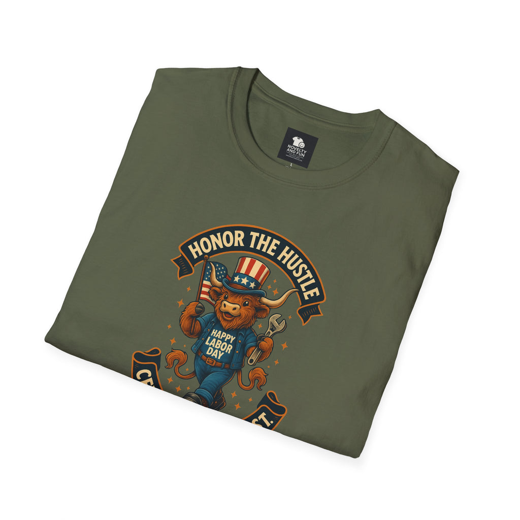 Celebrate Labor Day with Our Happy Highland Cow T-Shirt!