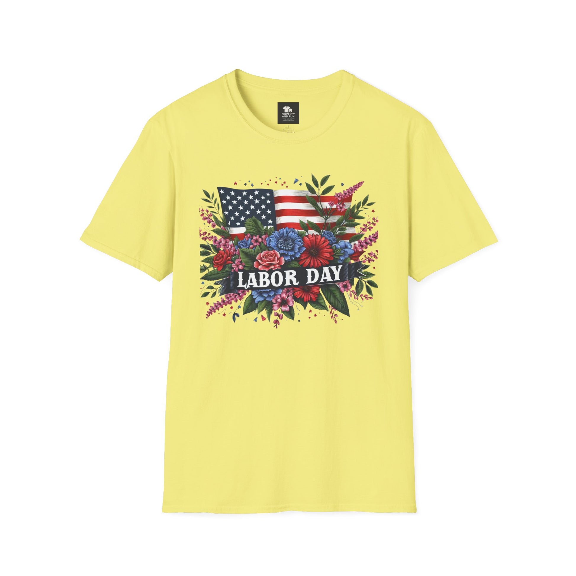 Labor Day Floral T-Shirt, Patriotic Tee
