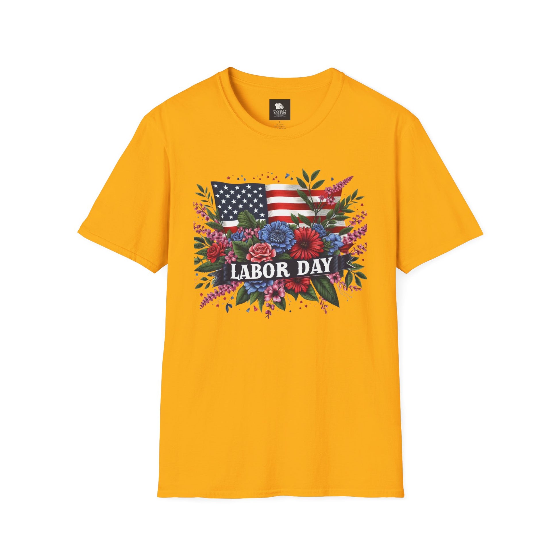 Labor Day Floral T-Shirt, Patriotic Tee