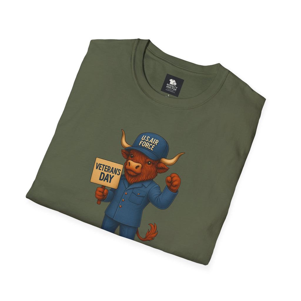Air Force Veteran's Day Highland Cow T-Shirt