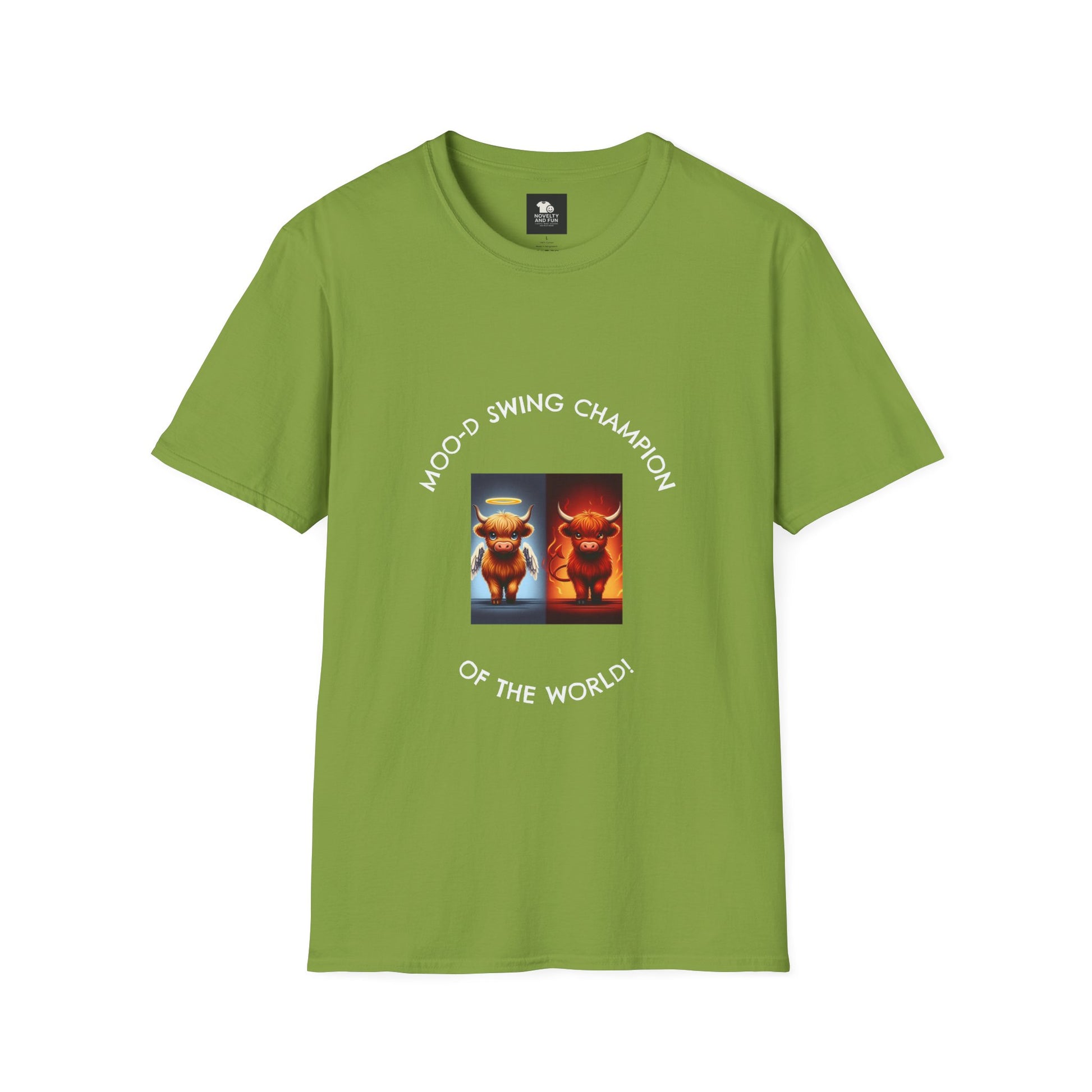 Highland Cow Mood Swings Tee - Holy Cow, Hell No, Fun Shirt, Cow Lover Gift,