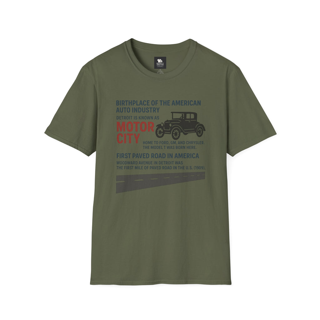 Motor City T-Shirt - Detroit Auto Heritage Vintage Car Lover Gift