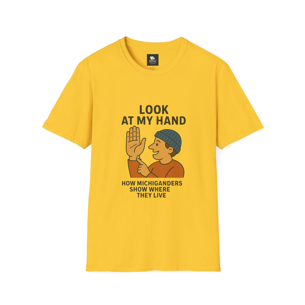 Michigan How to Show Where You Live T-Shirt, Funny Graphic Tee, Unique Gift