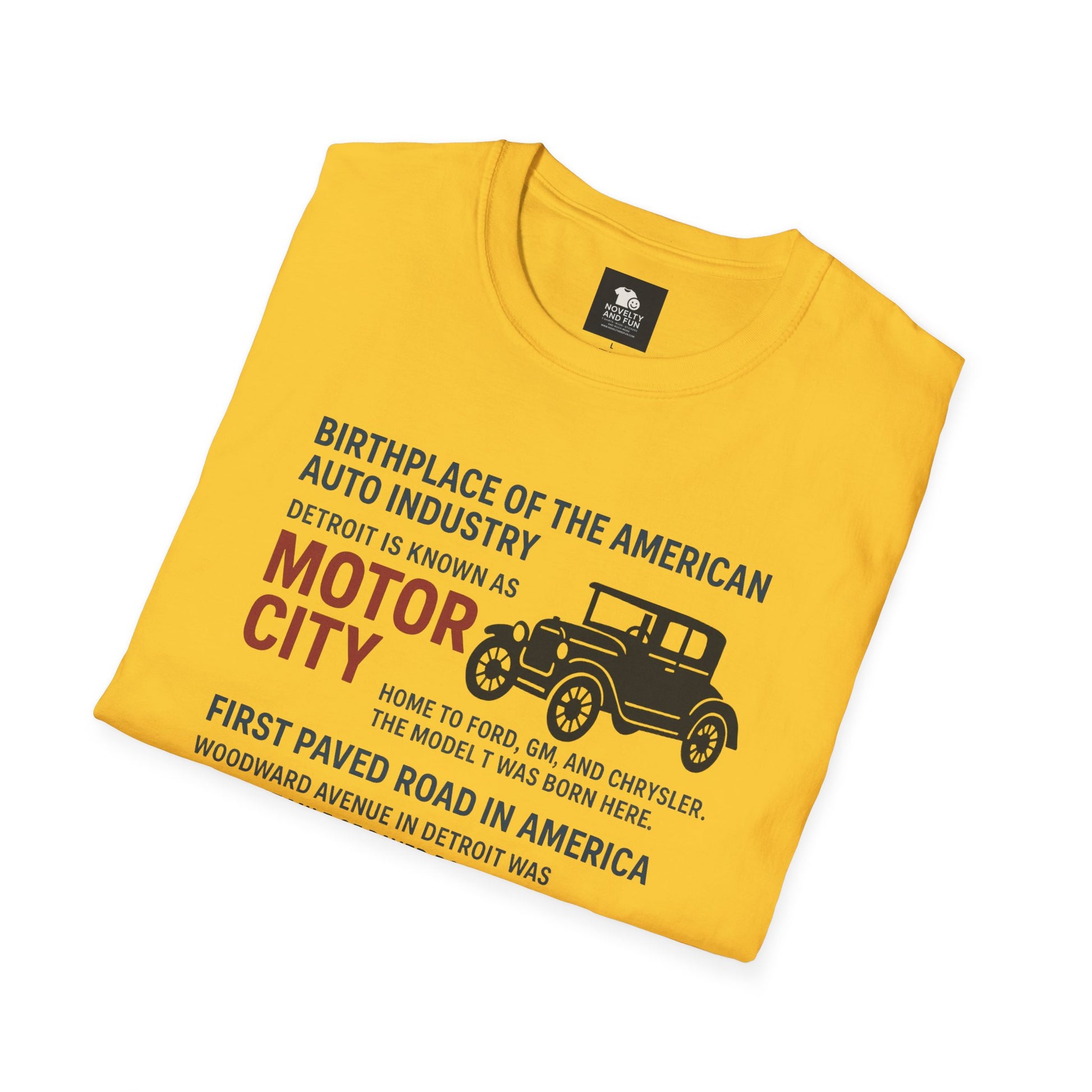 Motor City T-Shirt - Detroit Auto Heritage Vintage Car Lover Gift