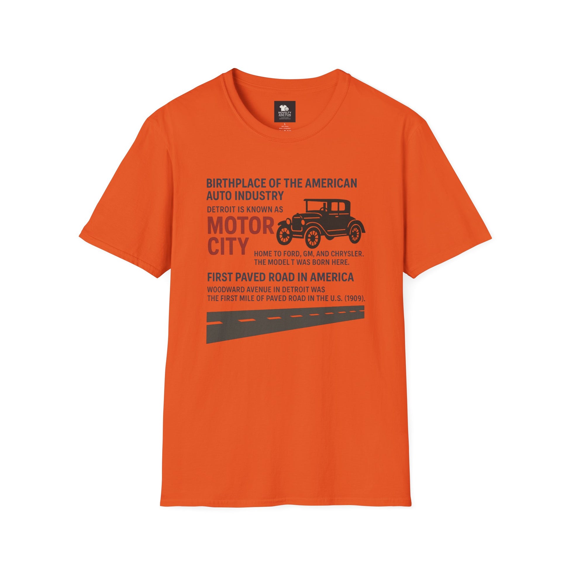 Motor City T-Shirt - Detroit Auto Heritage Vintage Car Lover Gift